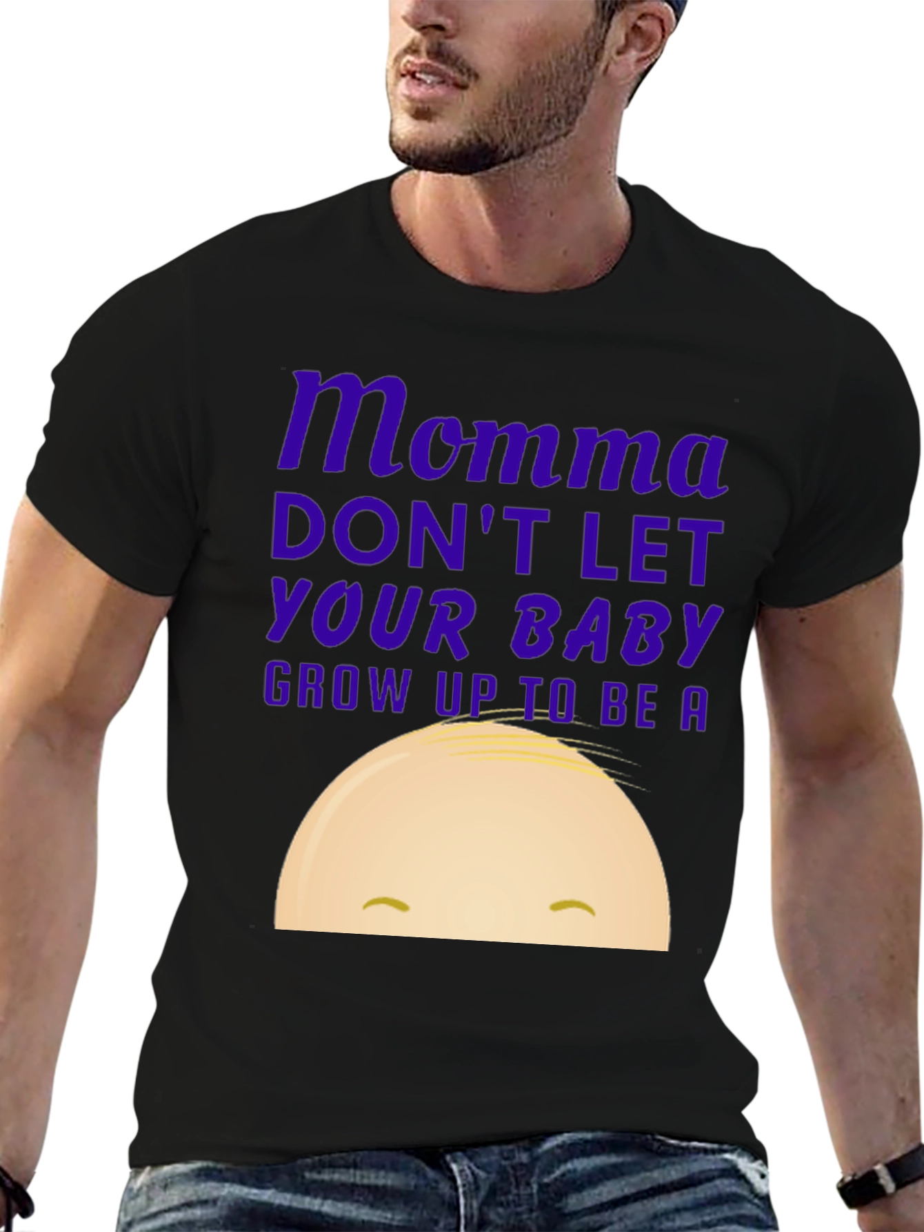 Black Momma Don't Let Your Baby Grow Up Graphic Tee view 6