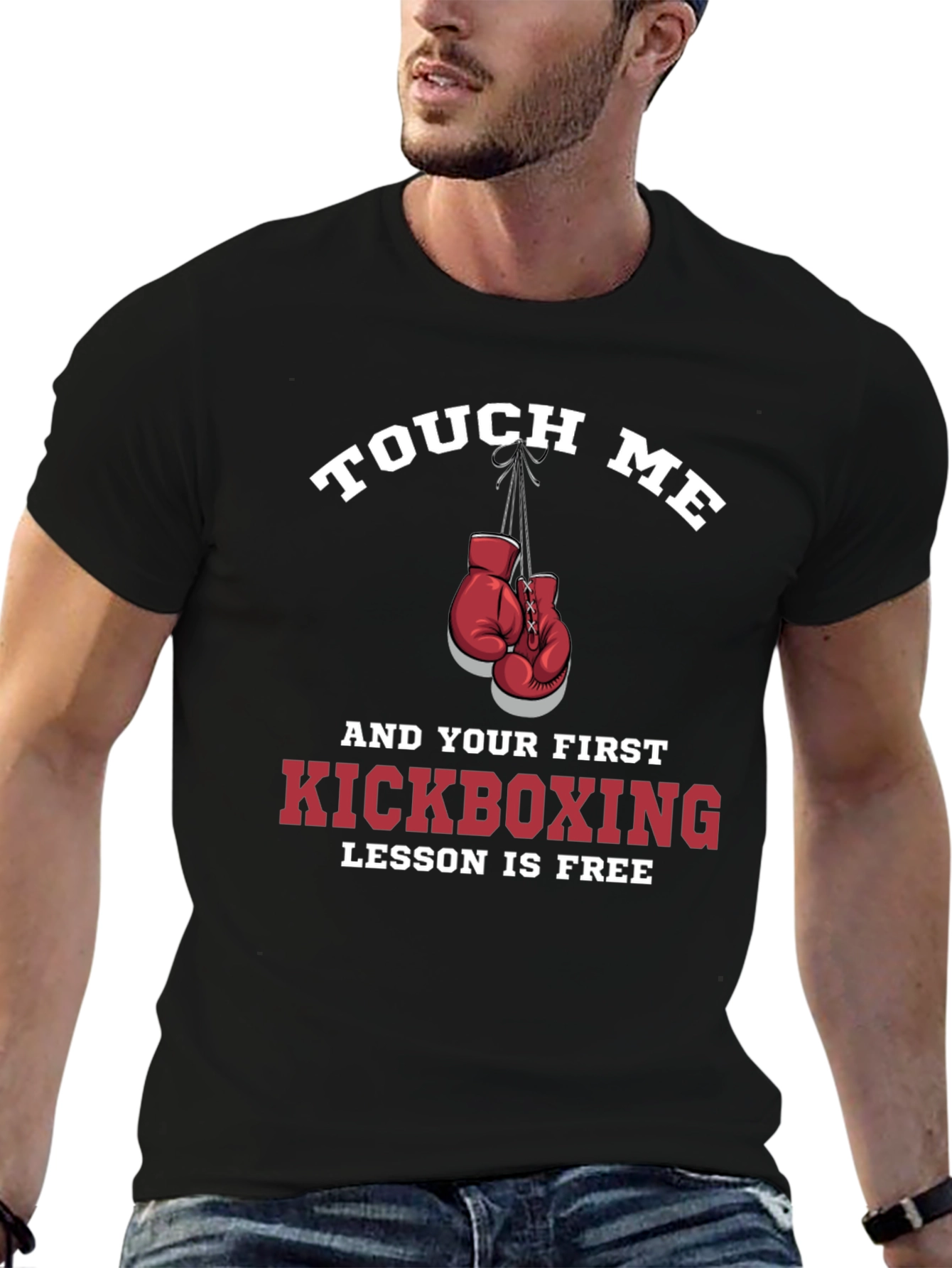 Black Touch Me Kickboxing Lesson T-Shirt view 6