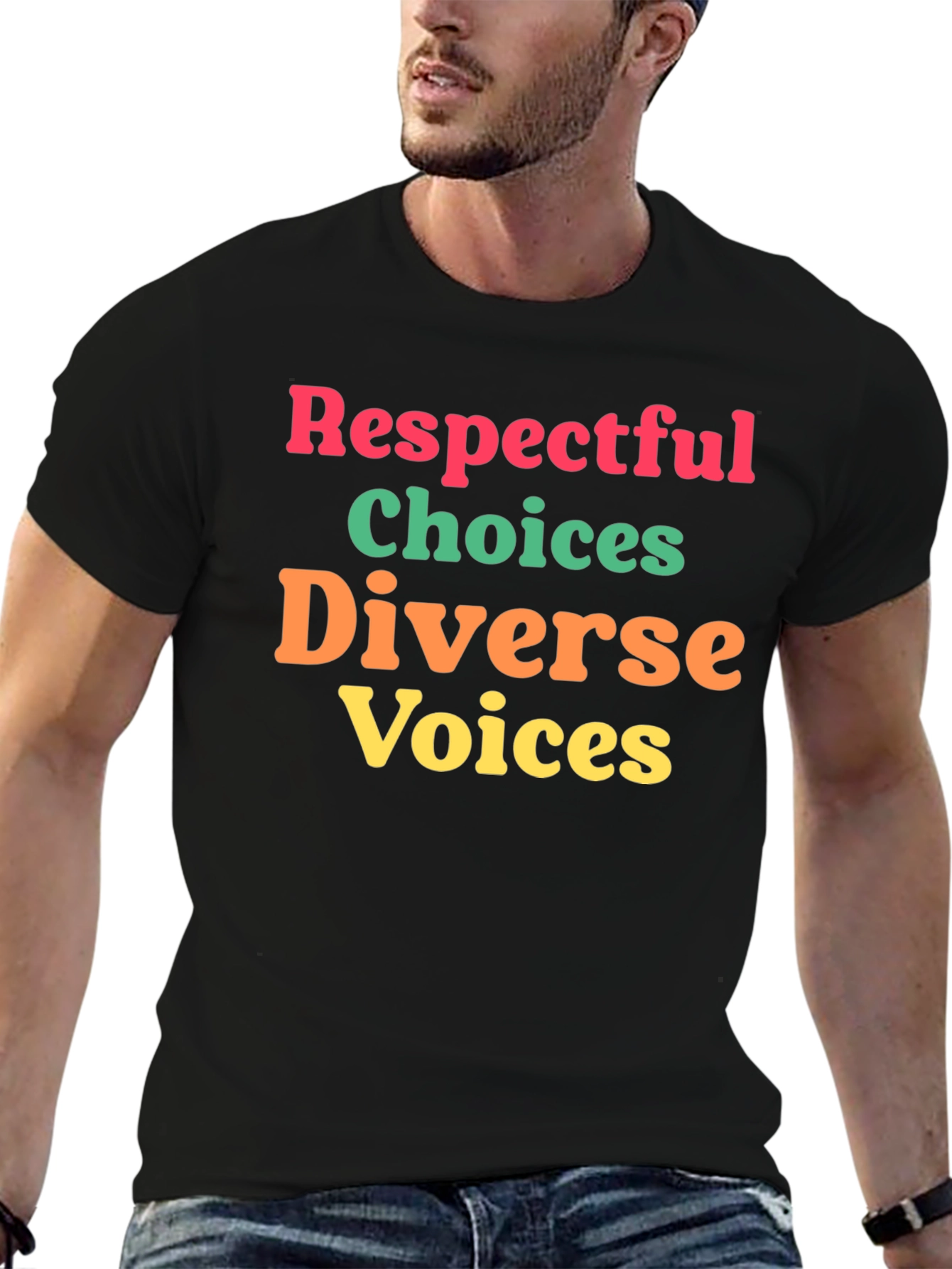 Black Respectful Choices T-Shirt view 6