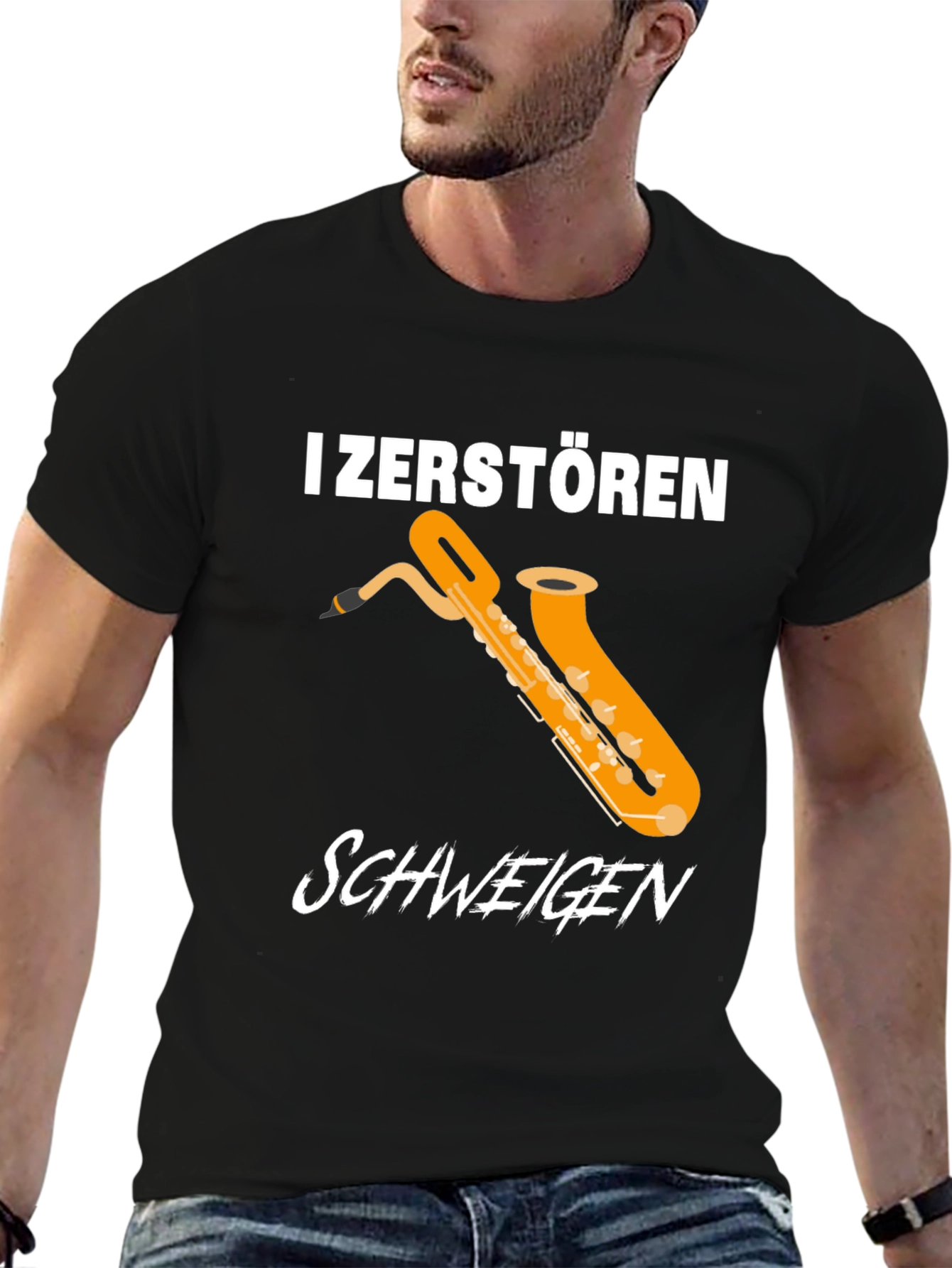 Black Saxophone Graphic T-Shirt - Music Lover Tee view 6