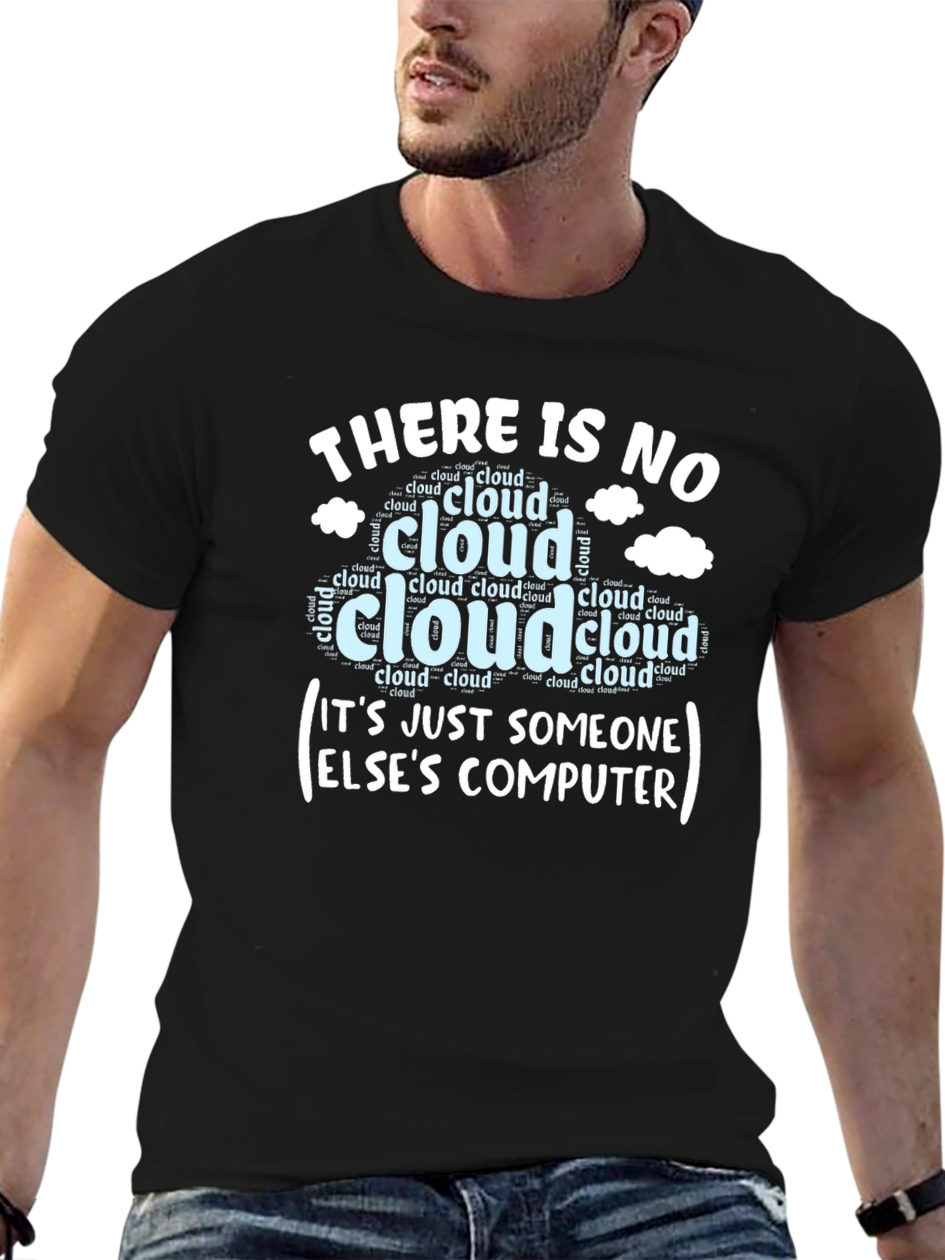 Black Cloud Humor T-Shirt: Someone Else's Computer Tee view 6