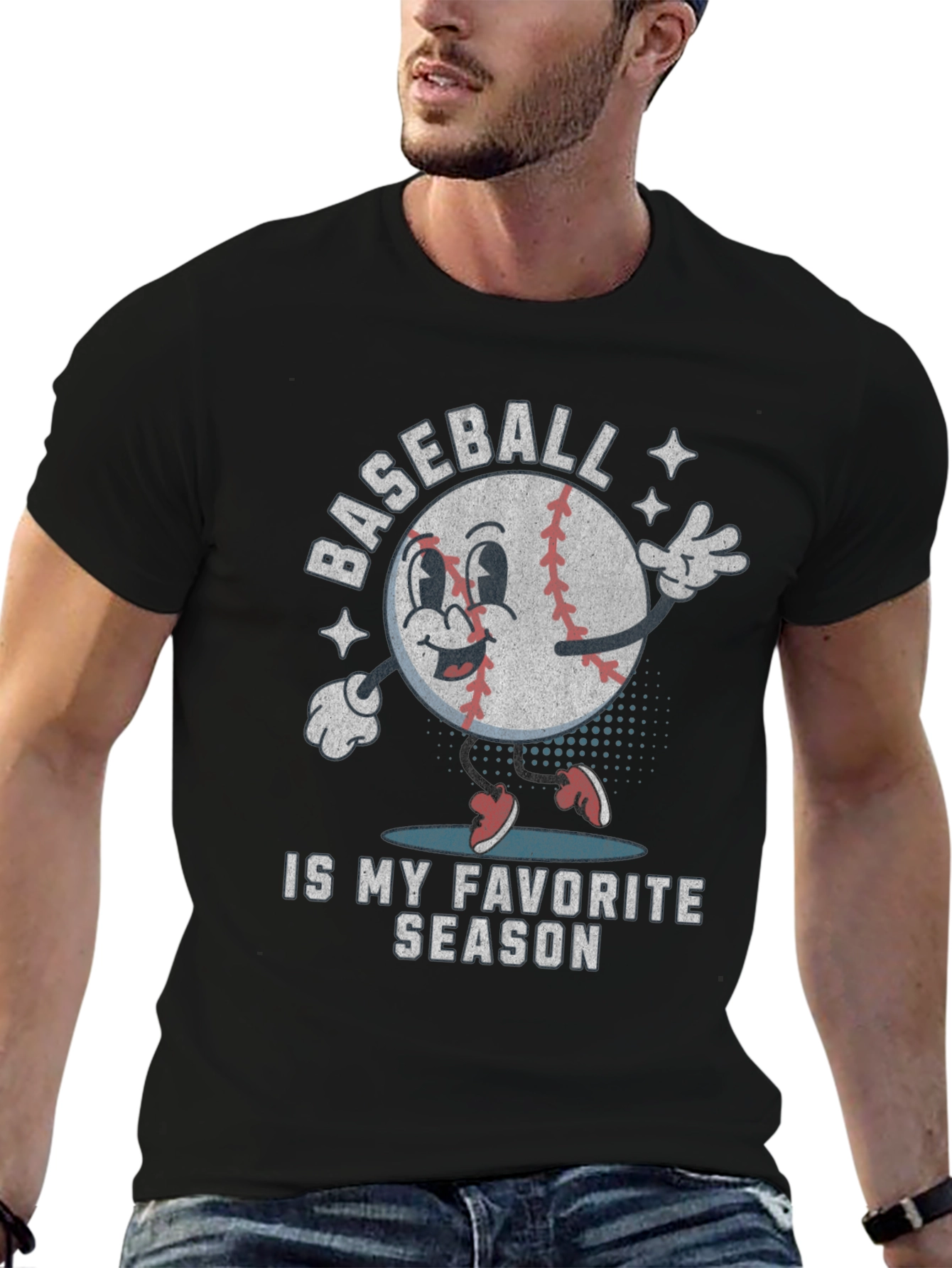 Black Baseball My Favorite Season Graphic Tee view 6