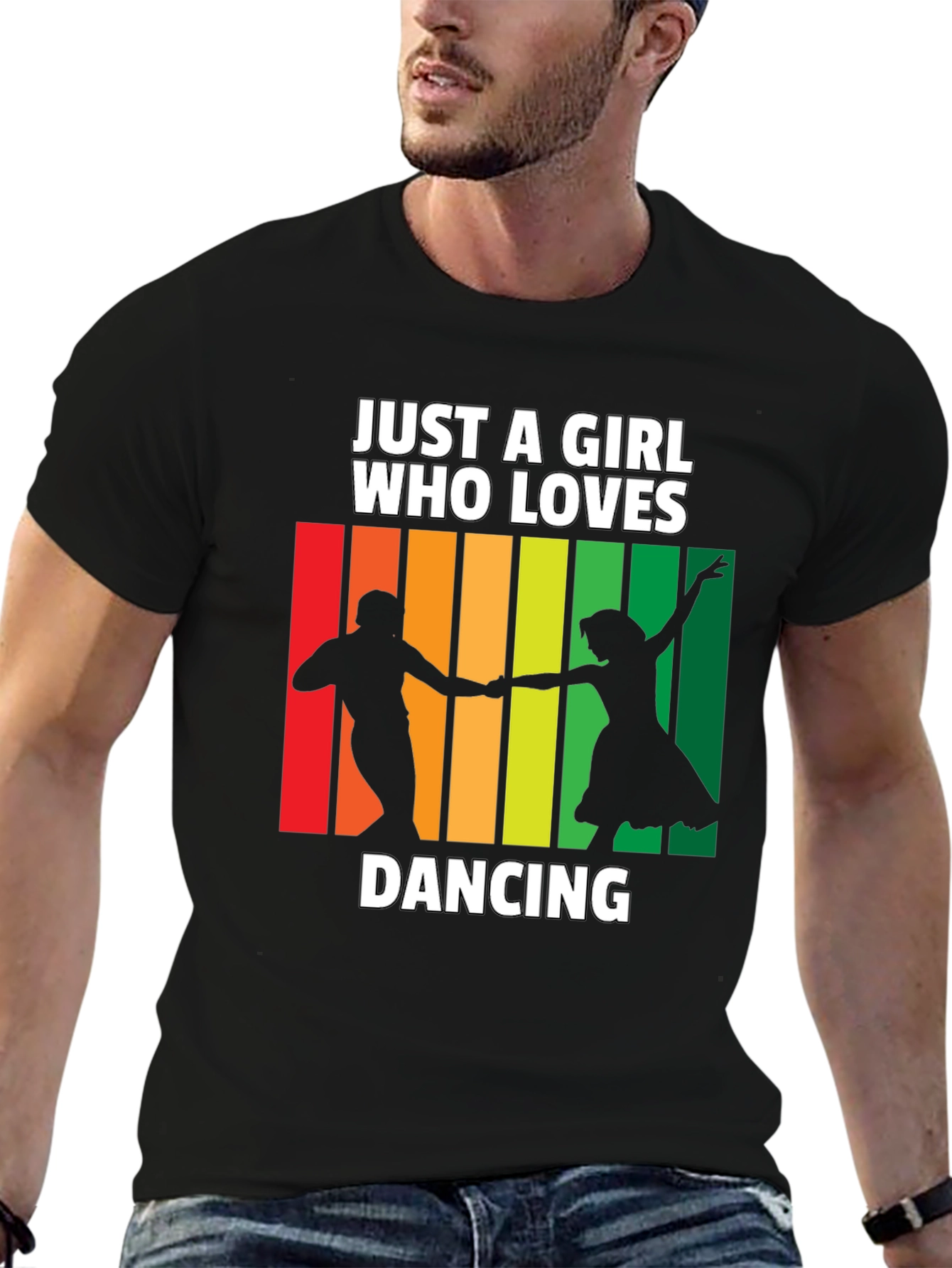 Black Dancing Lover T-Shirt: Just a Girl Who Loves Dancing Tee view 6