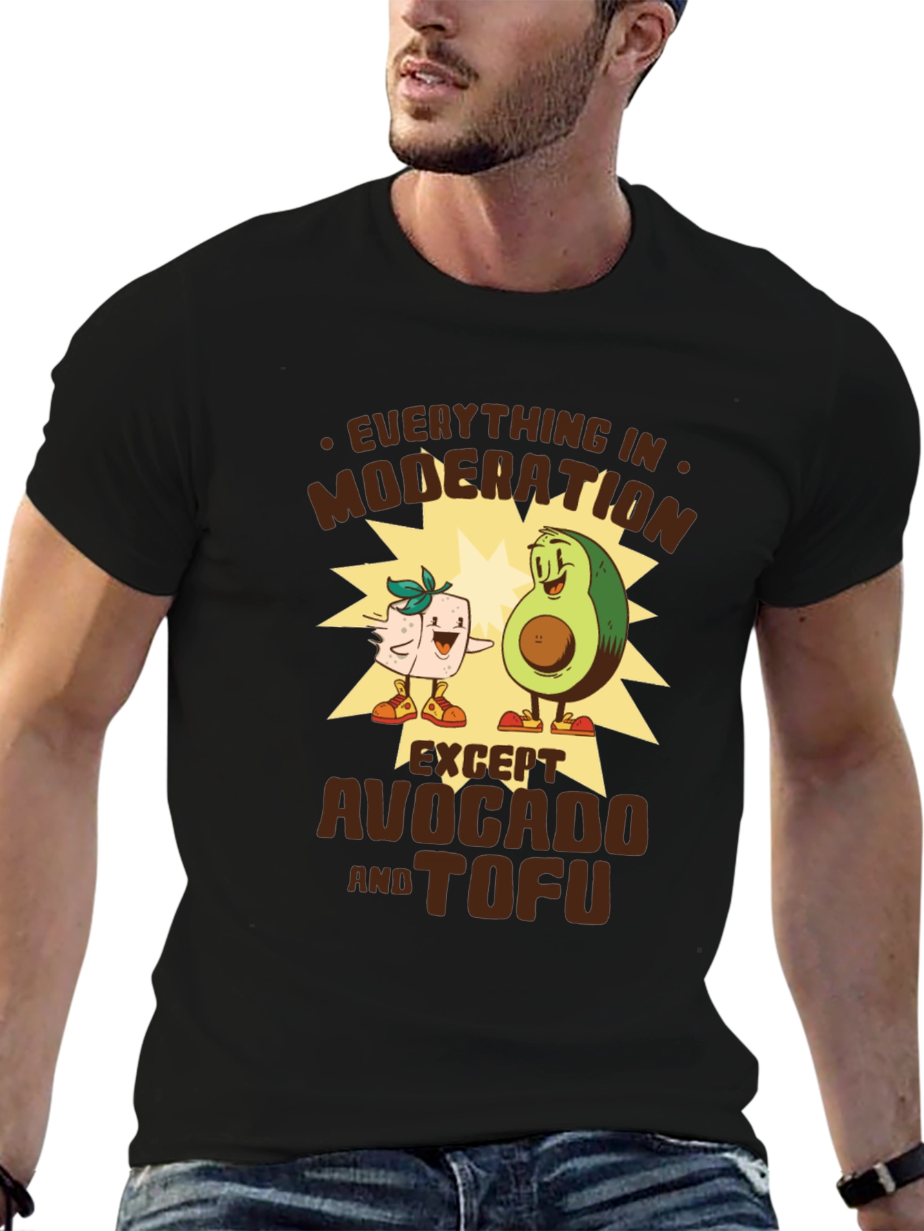 Black Avocado and Tofu Graphic Tee view 6
