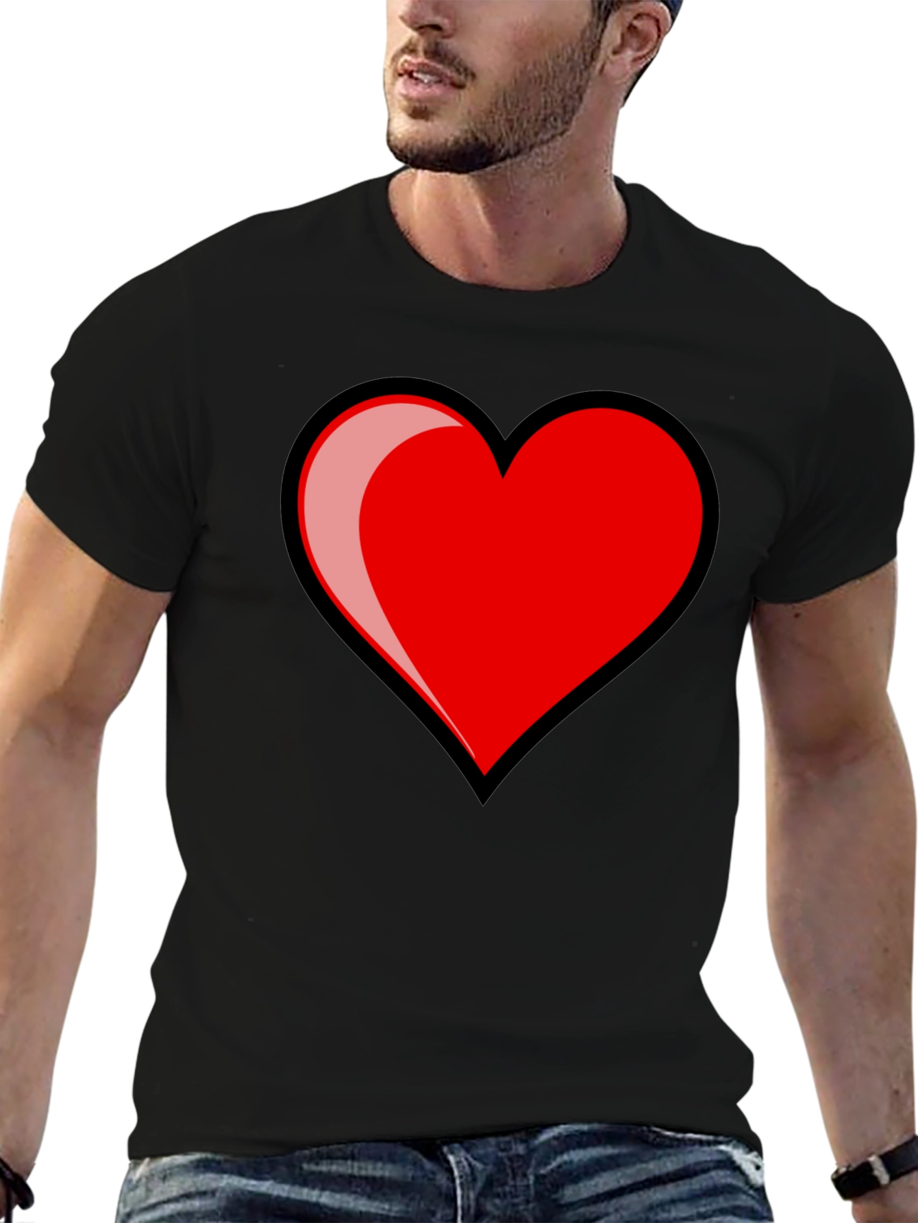 Black Heart Graphic Black T-Shirt view 6