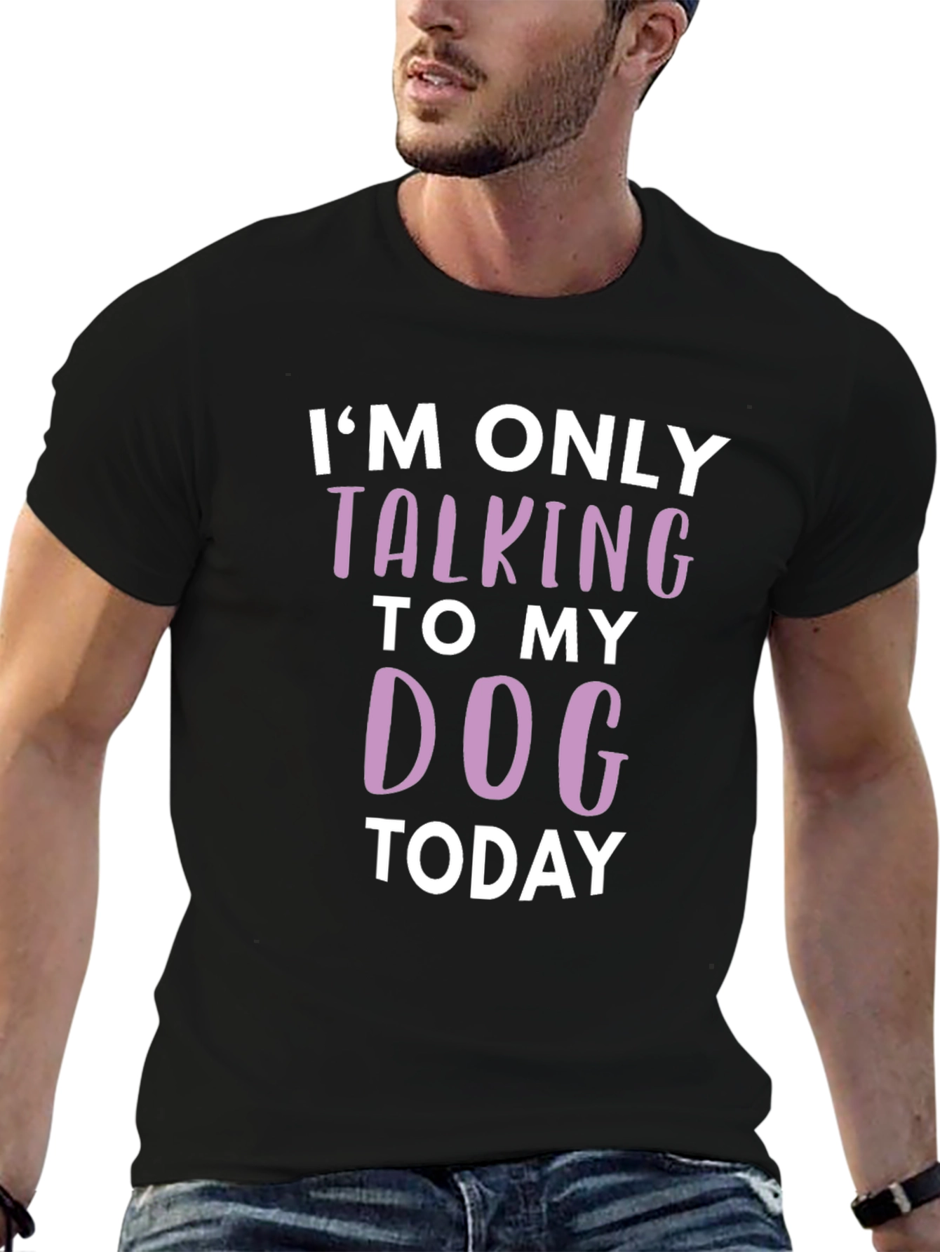 Black Dog Lover T-Shirt - Talking to My Dog Today view 6