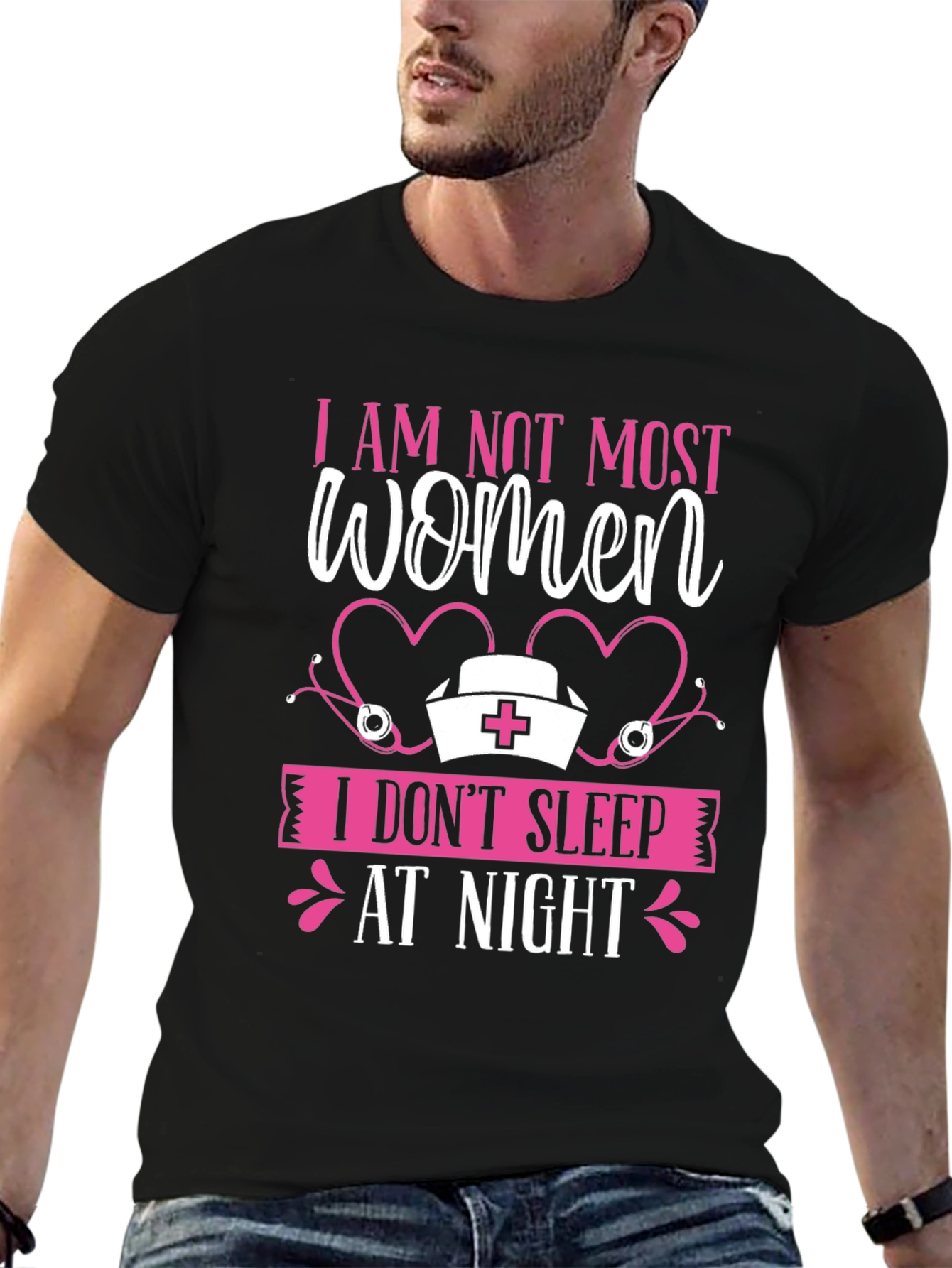 Black I AM NOT MOST WOMEN T-Shirt view 6