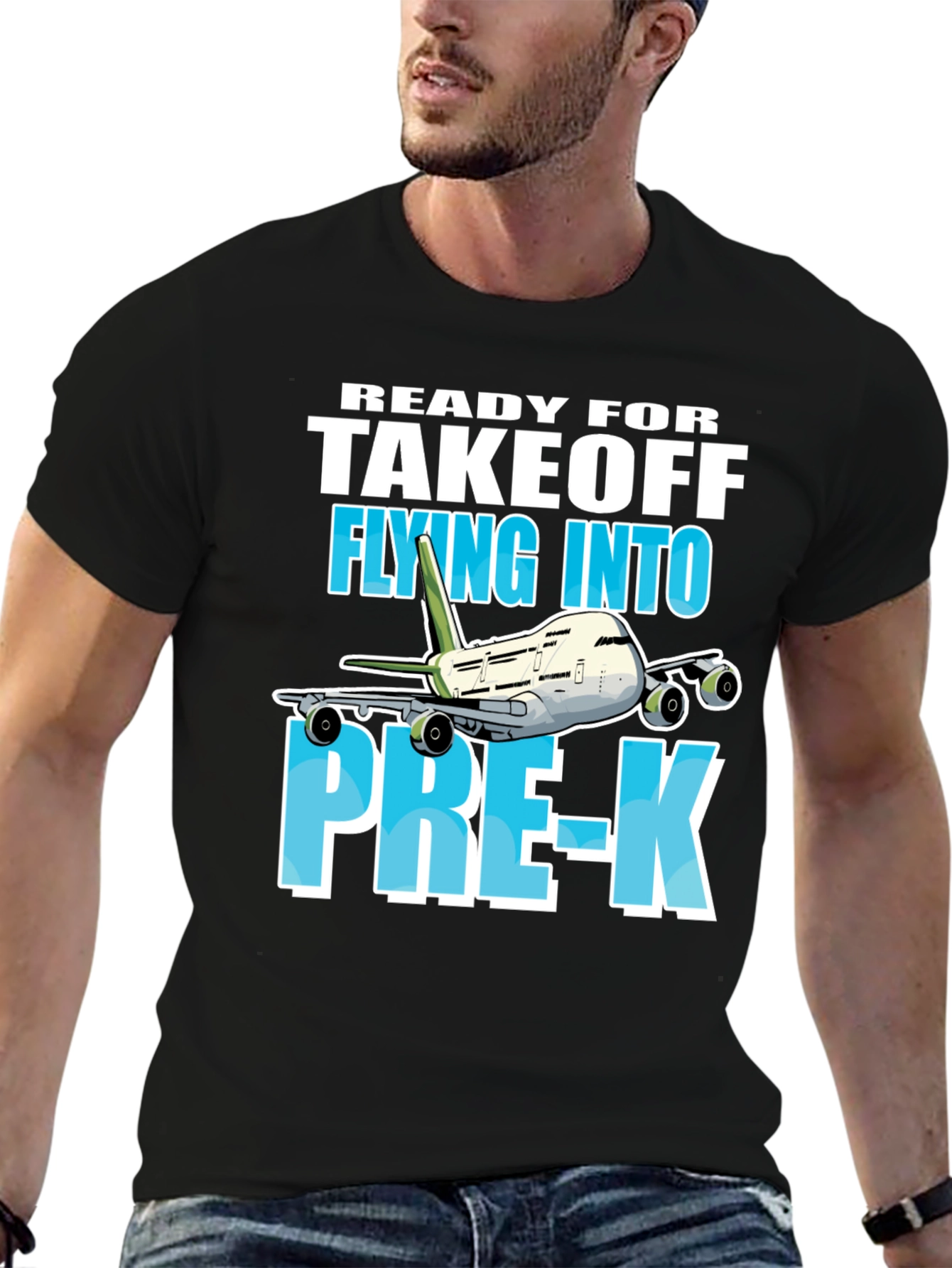 Black Ready for Takeoff Pre-K T-Shirt view 6