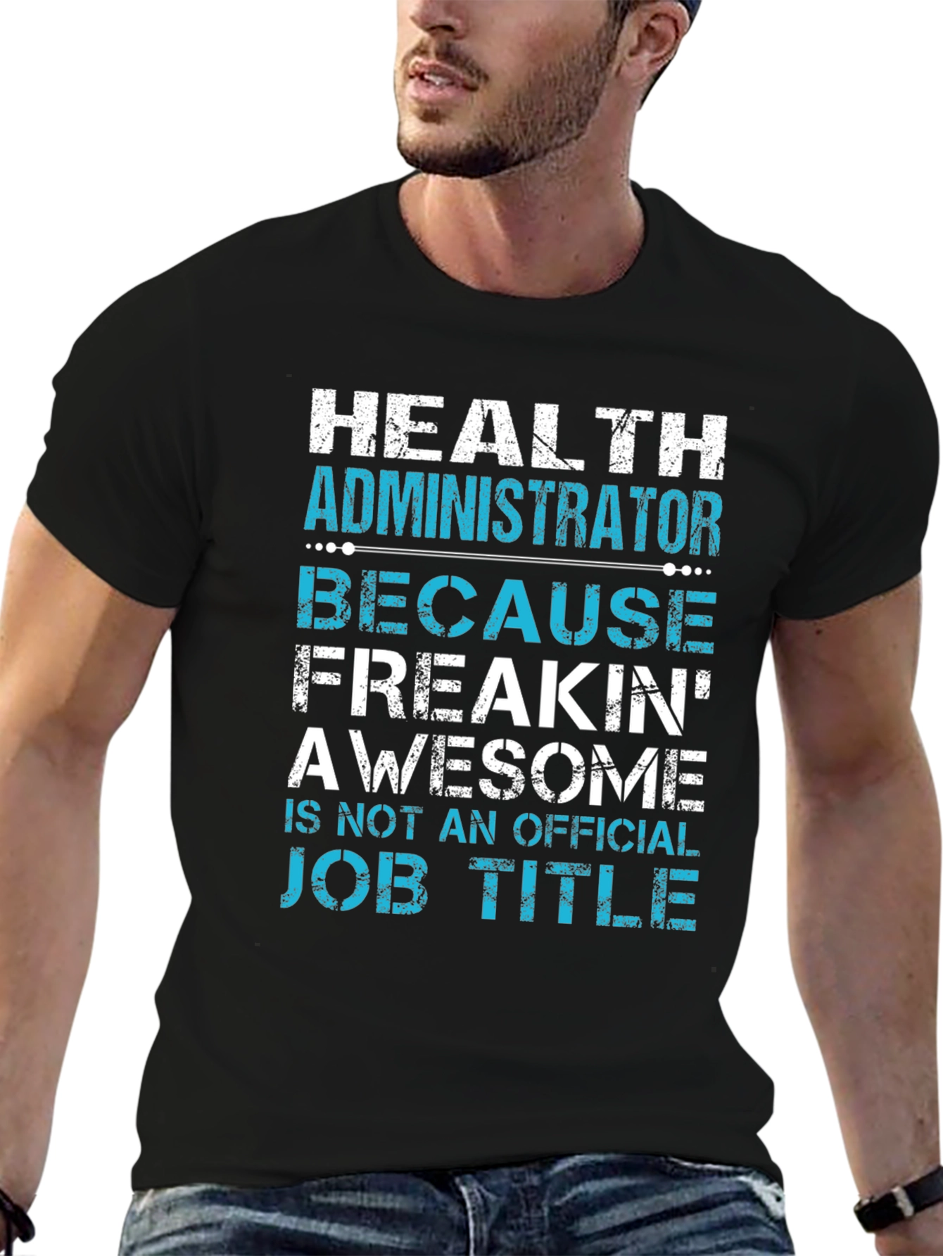 Black Health Administrator Awesome Job Title Graphic Tee view 6
