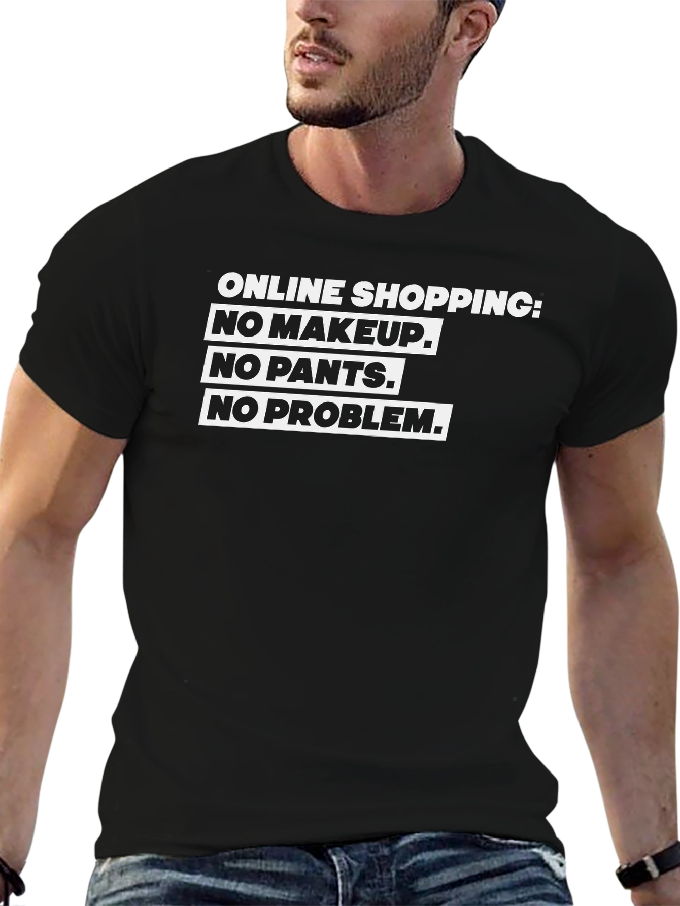 Black Online Shopping Humor T-Shirt view 6