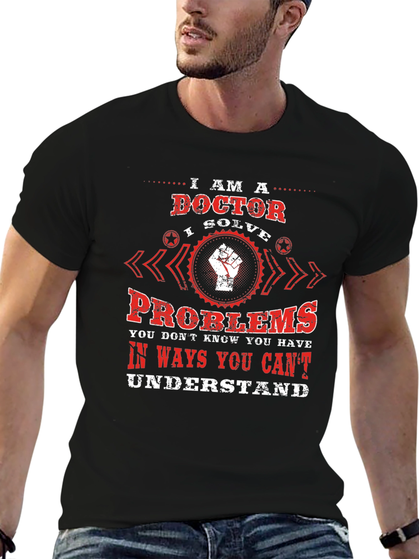 Black I Am A Doctor Graphic Tee view 6