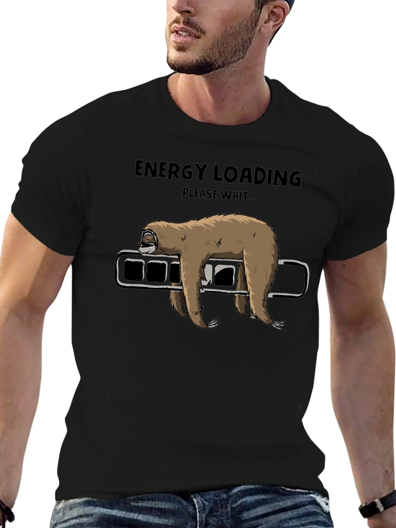 Black Energy Loading Sloth Tee view 6
