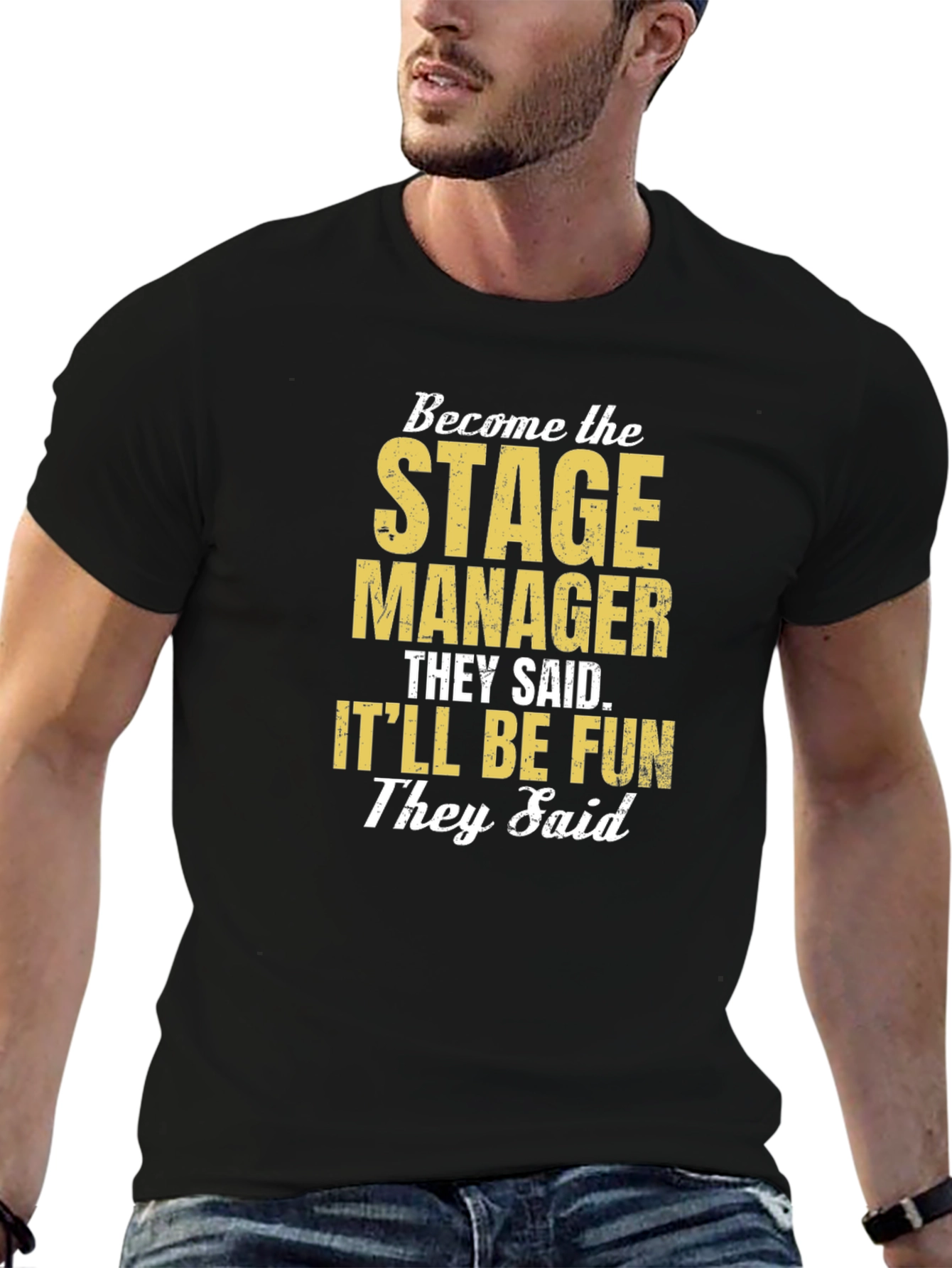 Black Stage Manager Funny T-Shirt view 6