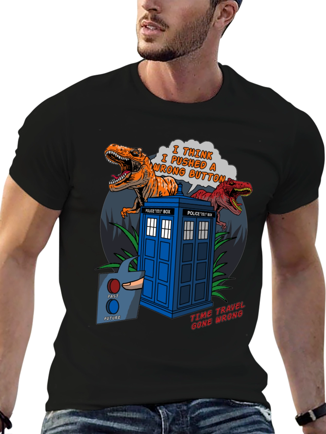 Black Time Travel Gone Wrong T-Shirt view 6