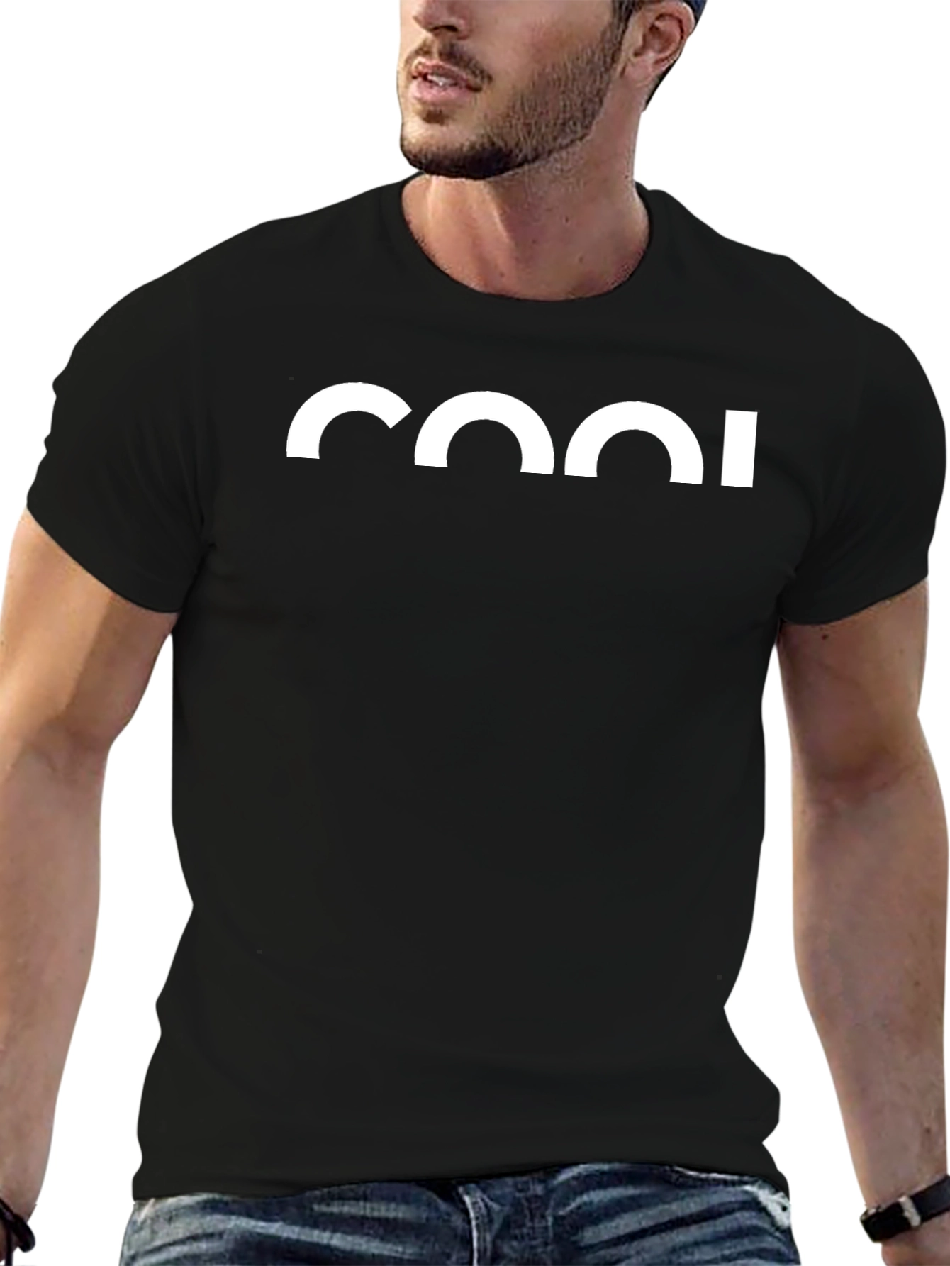 Cool Graphic Print Black T-Shirt - 6