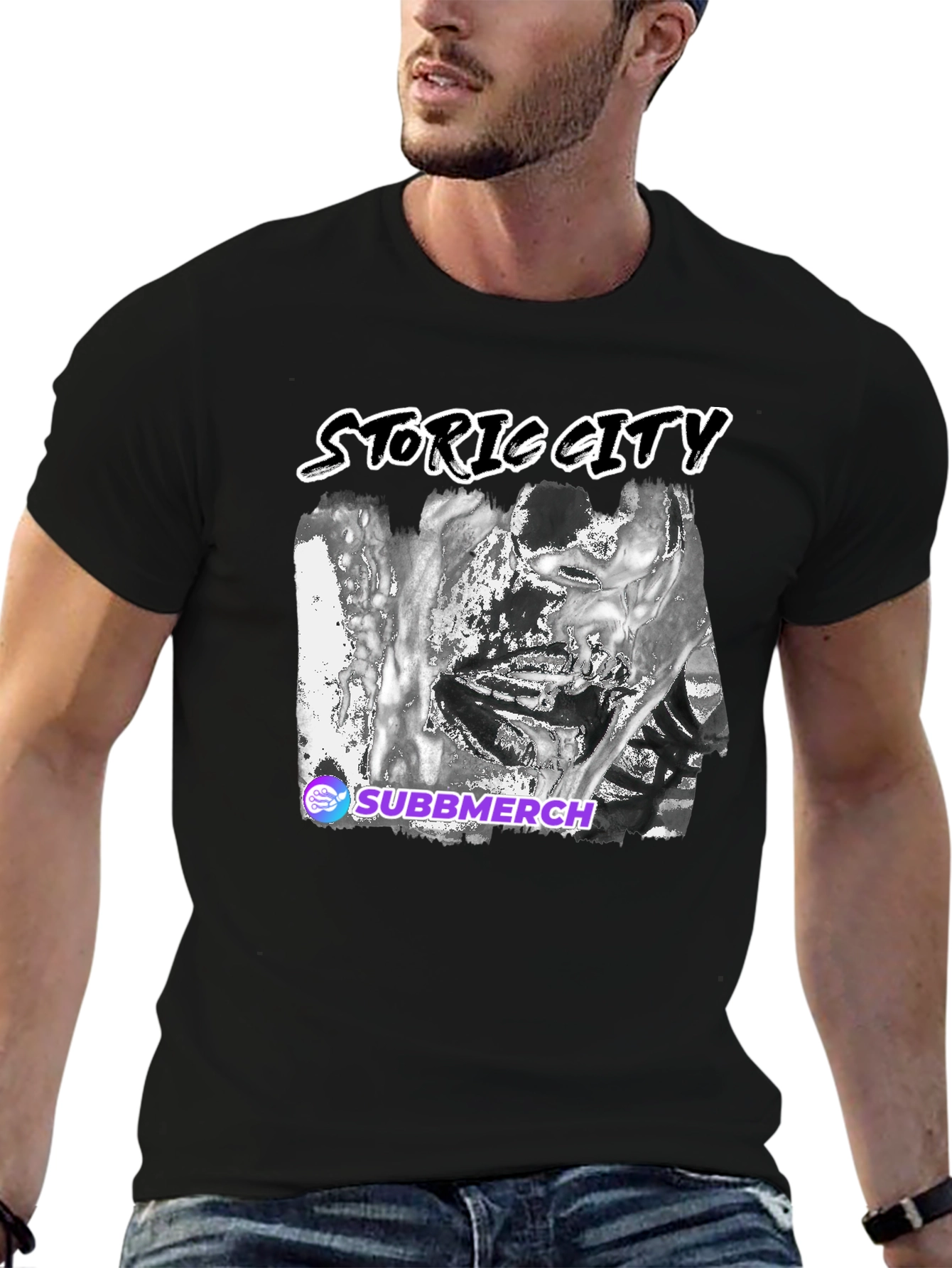 Black Storic City Black T-Shirt view 6