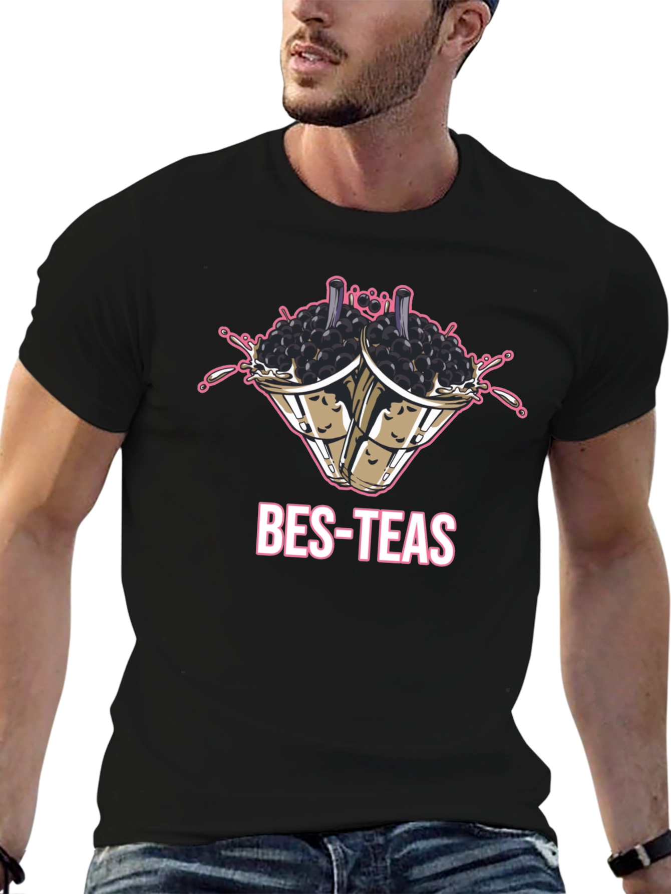 Black Bes-Teas Graphic T-Shirt view 6