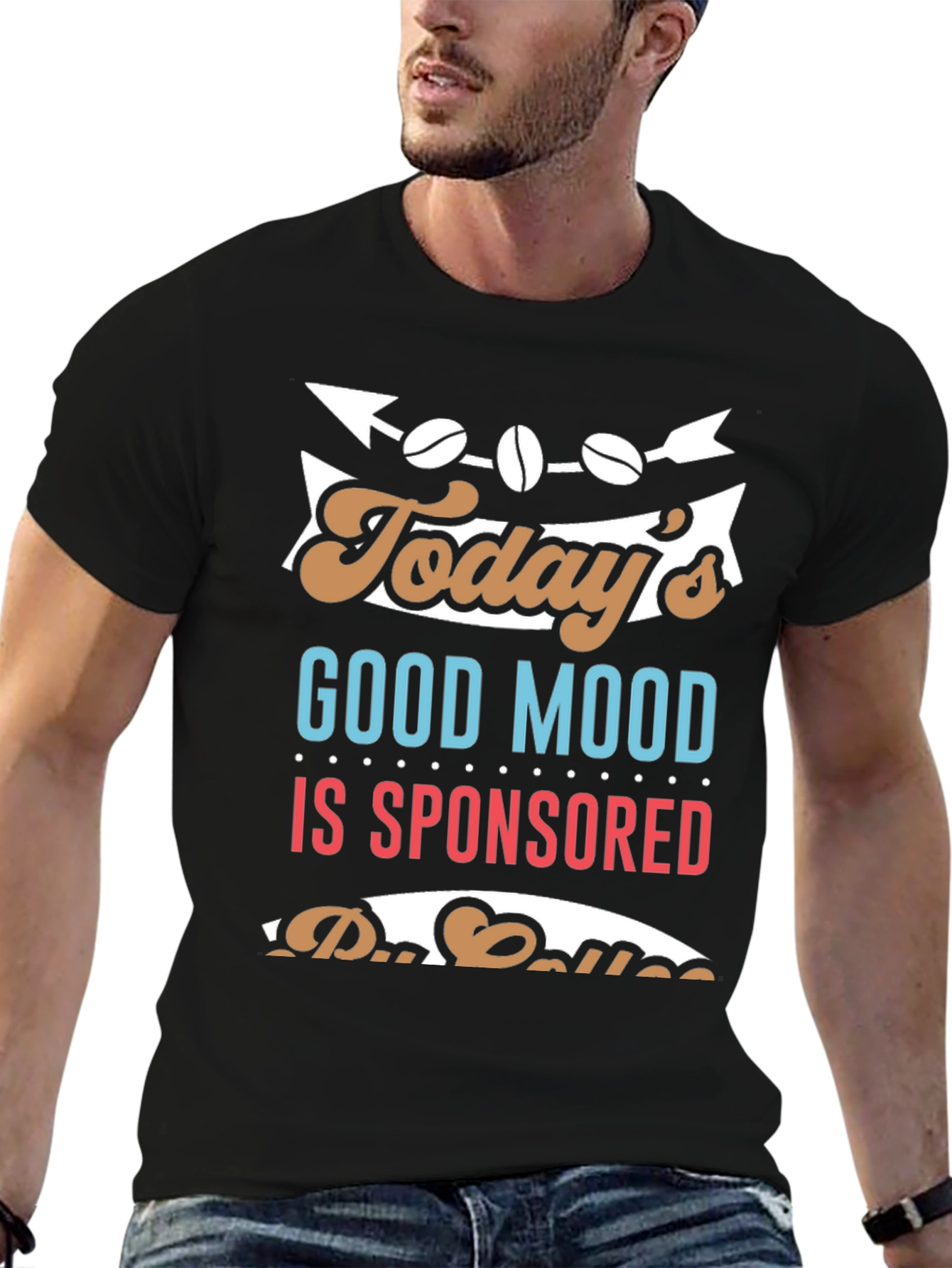 Black Coffee Sponsored Good Mood T-Shirt view 6