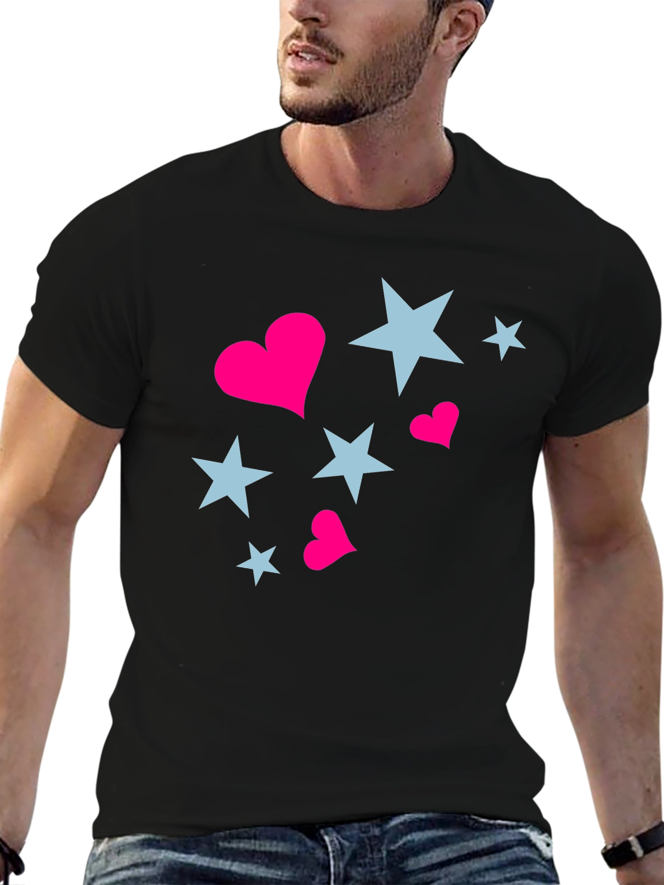 Black Stars & Hearts Black Tee view 6
