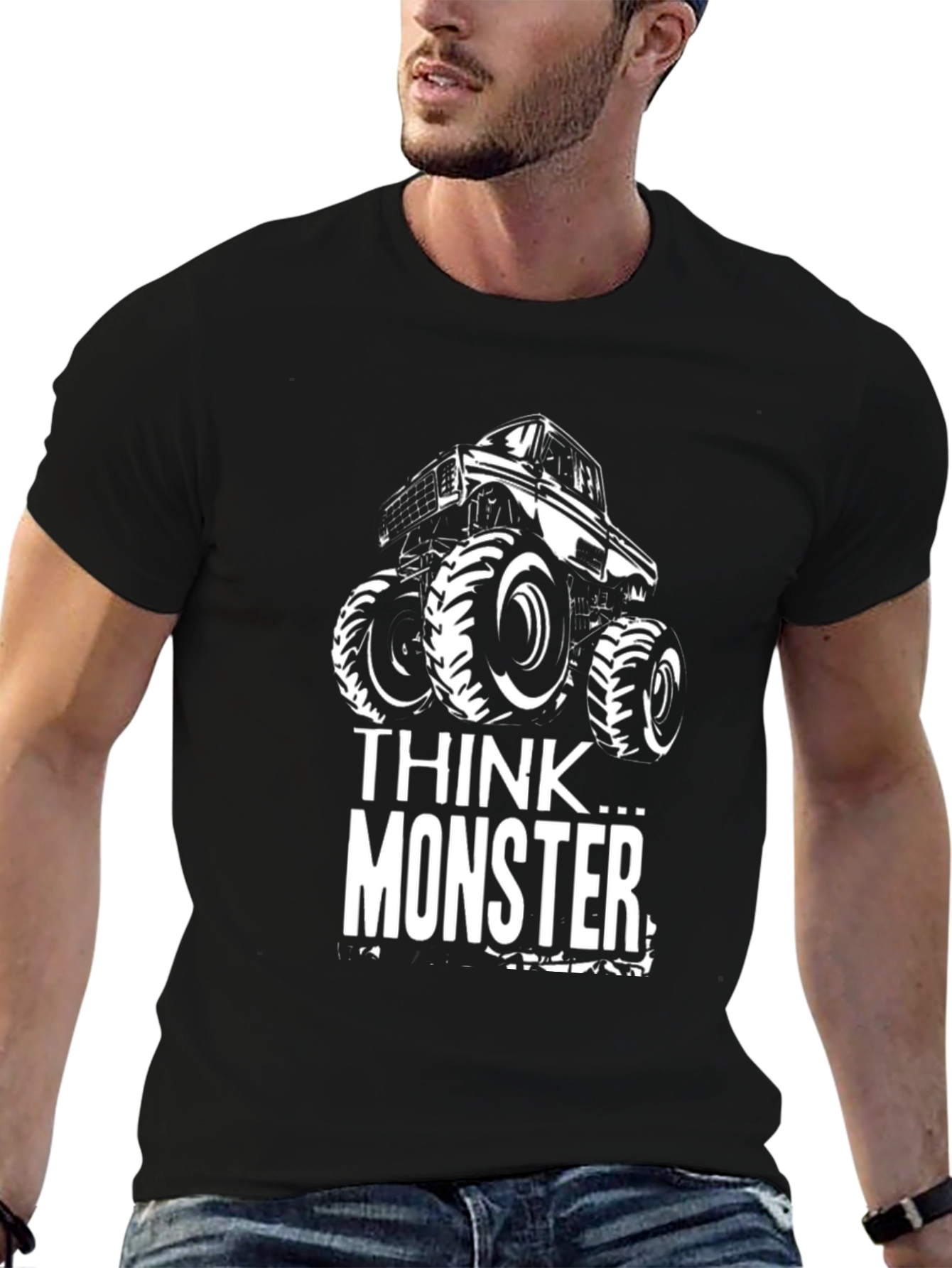 Black Think Monster Truck T-Shirt view 6