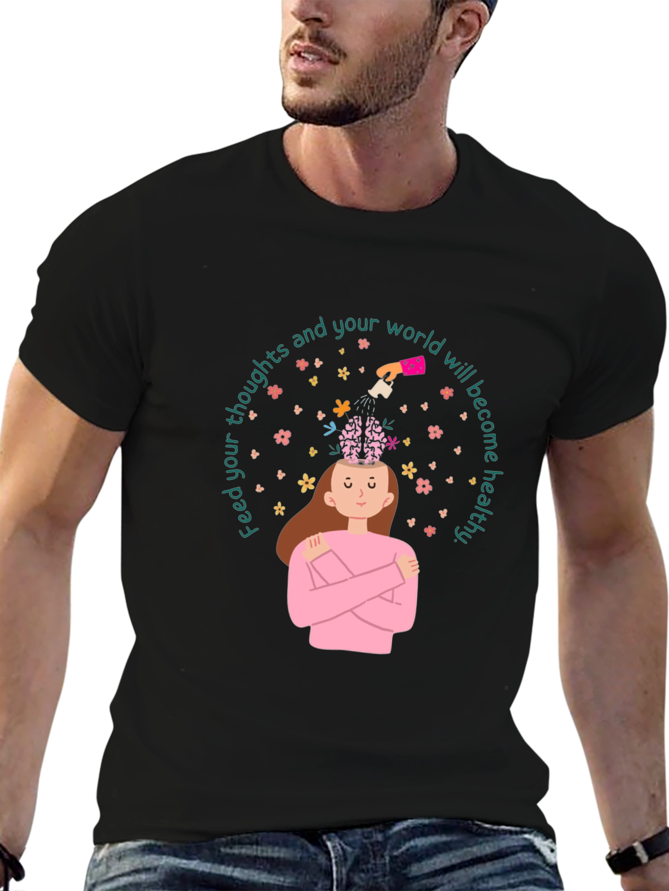 Black Mental Wellness Graphic T-Shirt view 6