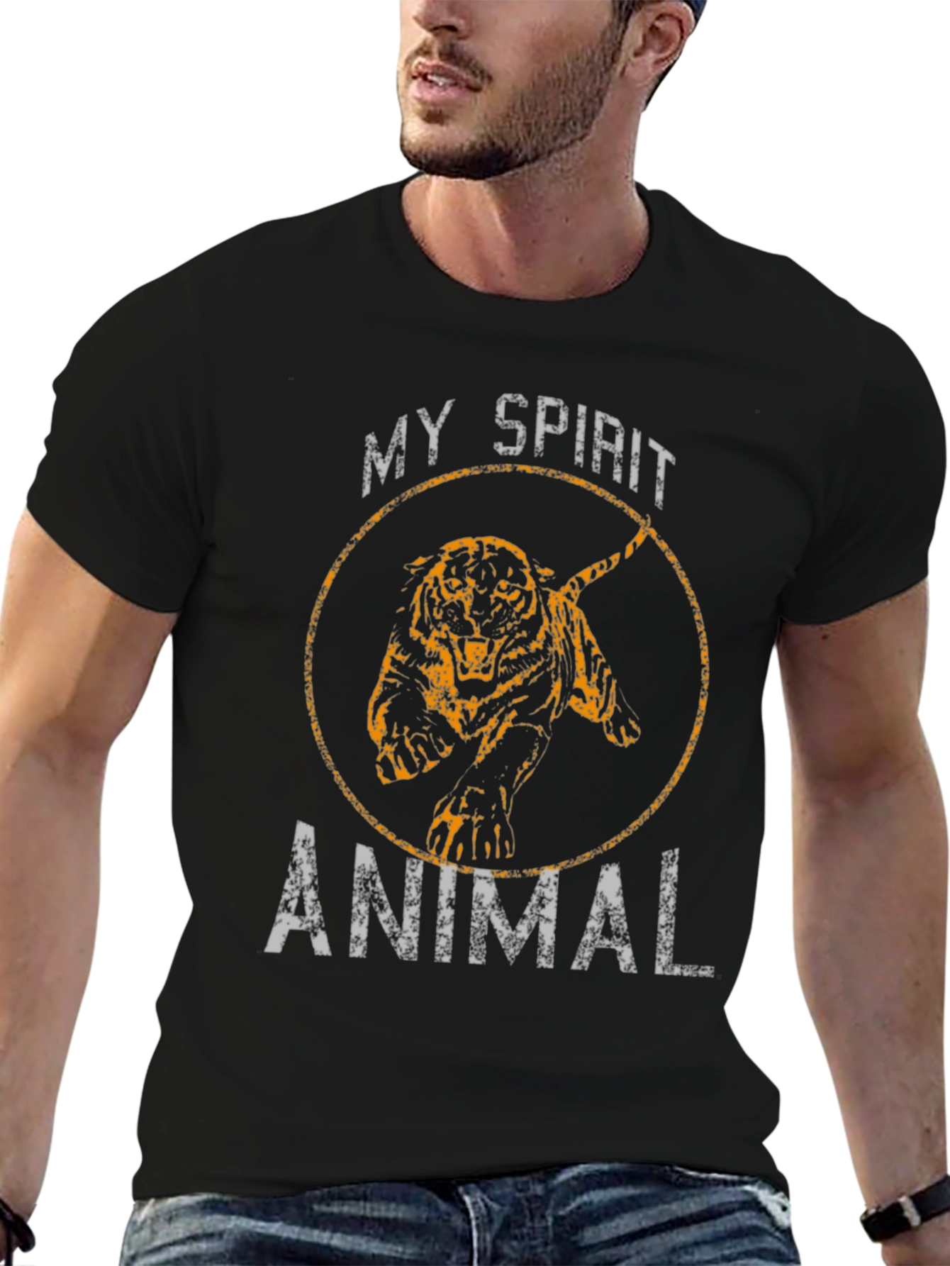 Black My Spirit Animal Tiger Graphic Tee view 6