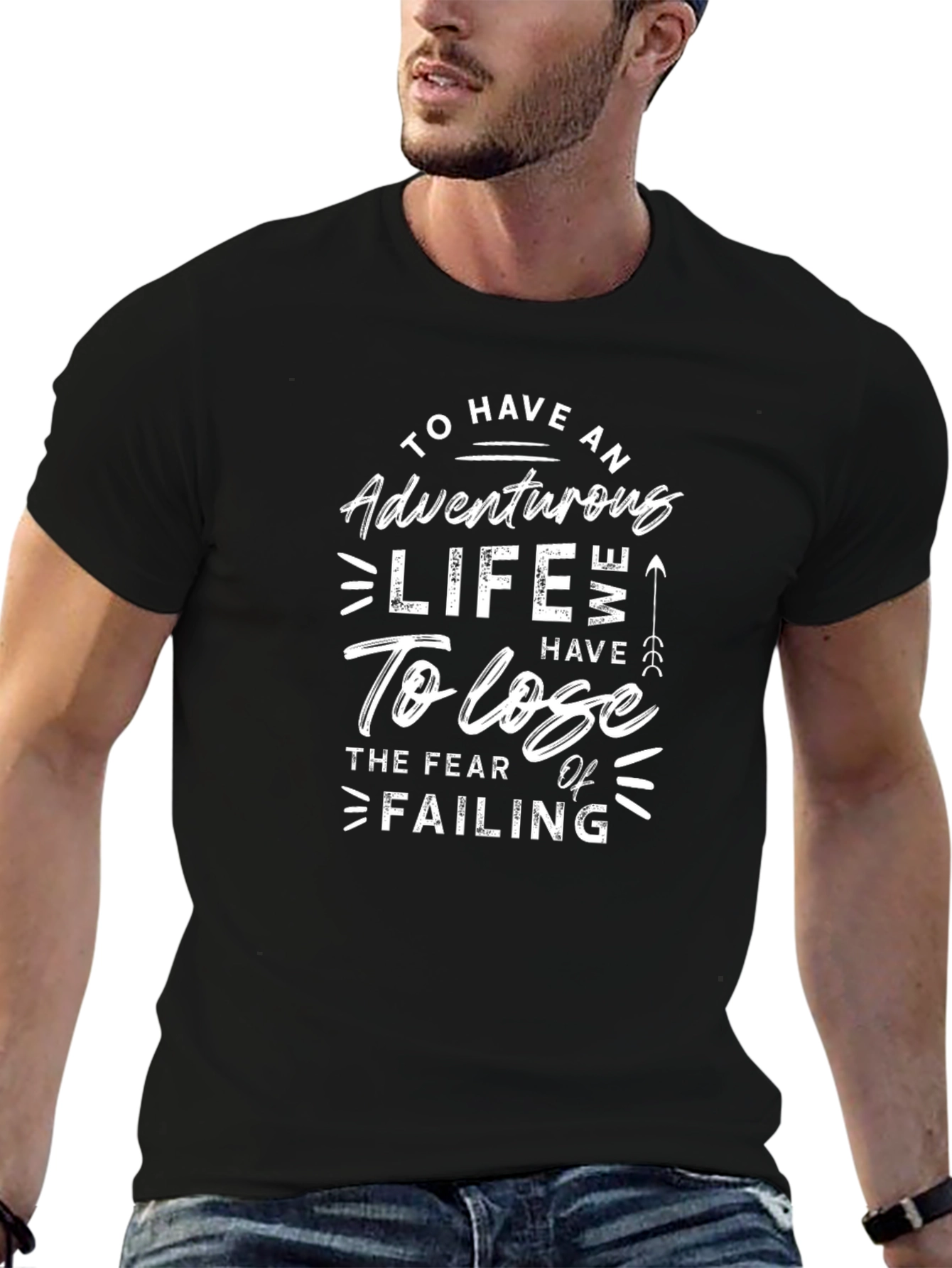 Black Adventurous Life Graphic Tee - Black view 6