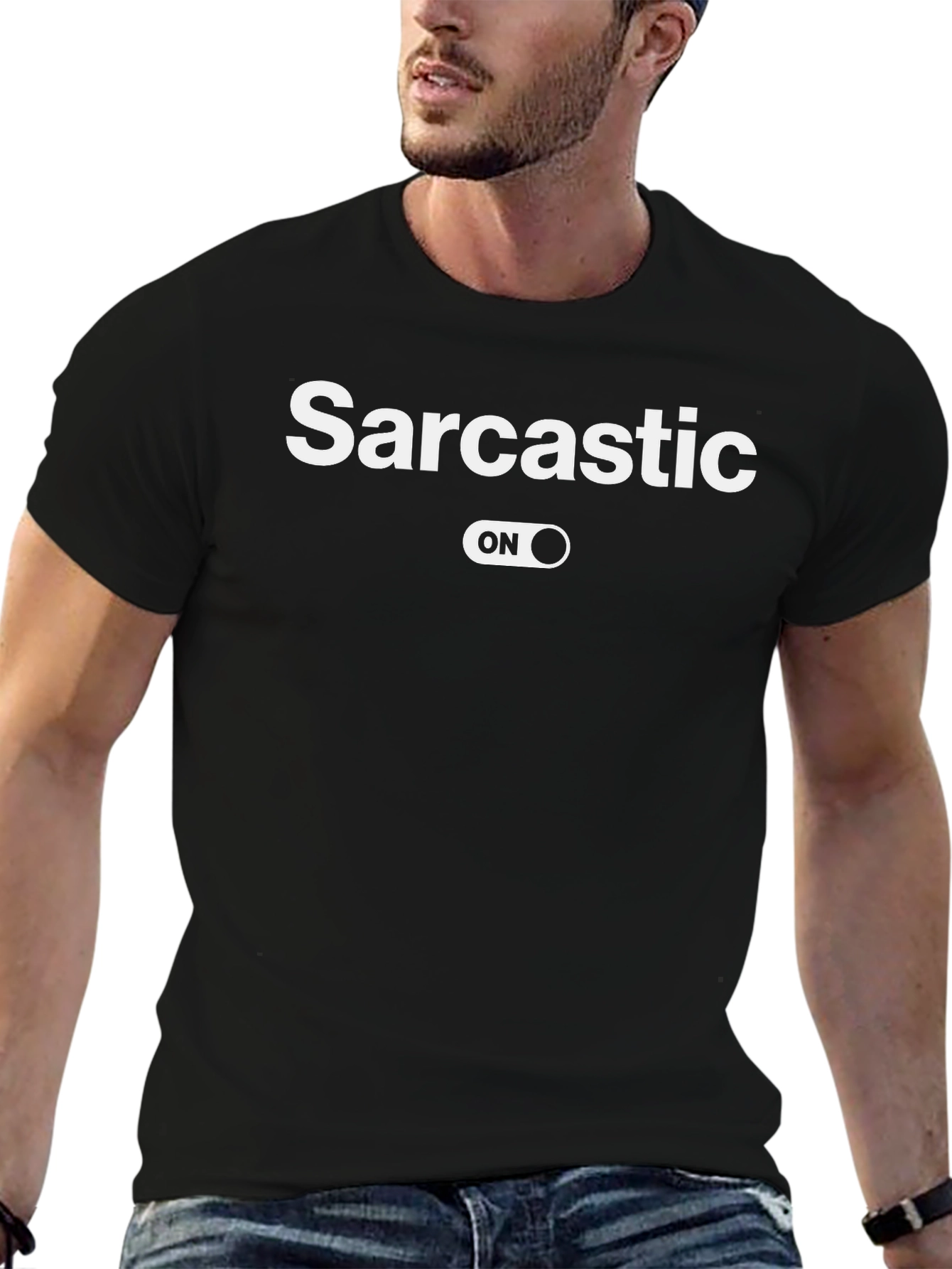 Black Sarcastic On T-Shirt - Funny Humor Graphic Tee view 6