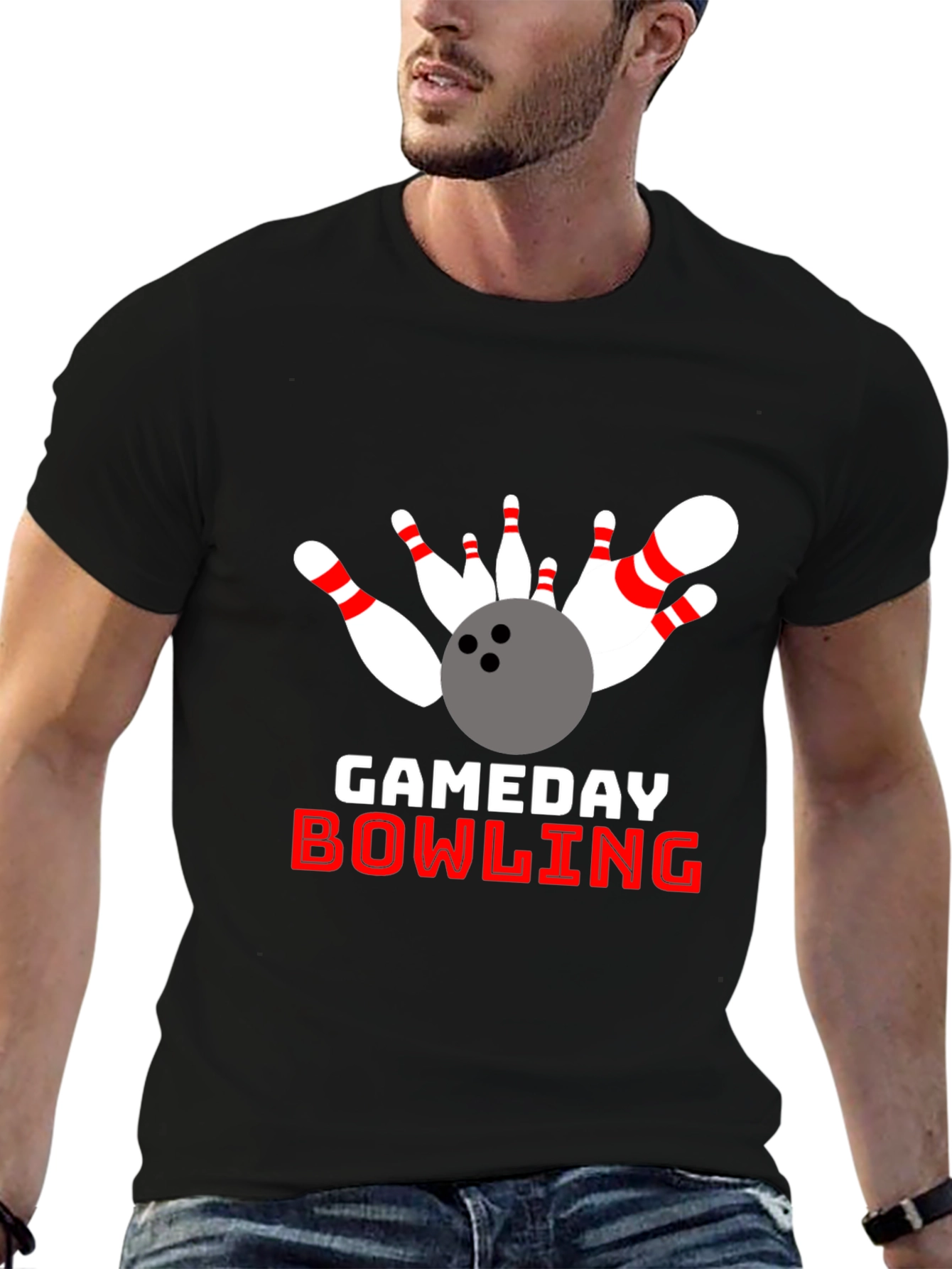 Black Gameday Bowling Graphic T-Shirt view 6
