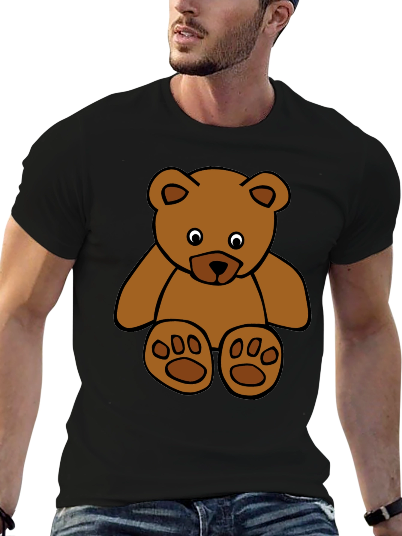 Black Teddy Bear Graphic Tee - Soft Cotton Blend view 6