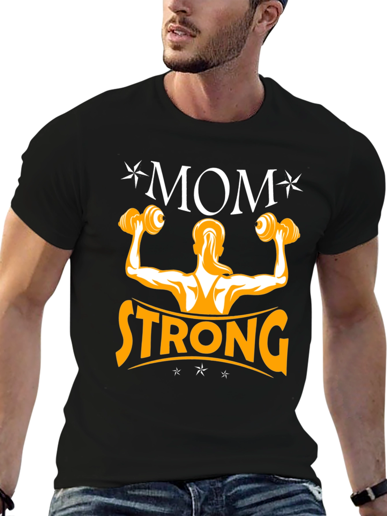 Black Mom Strong Black T-Shirt view 6