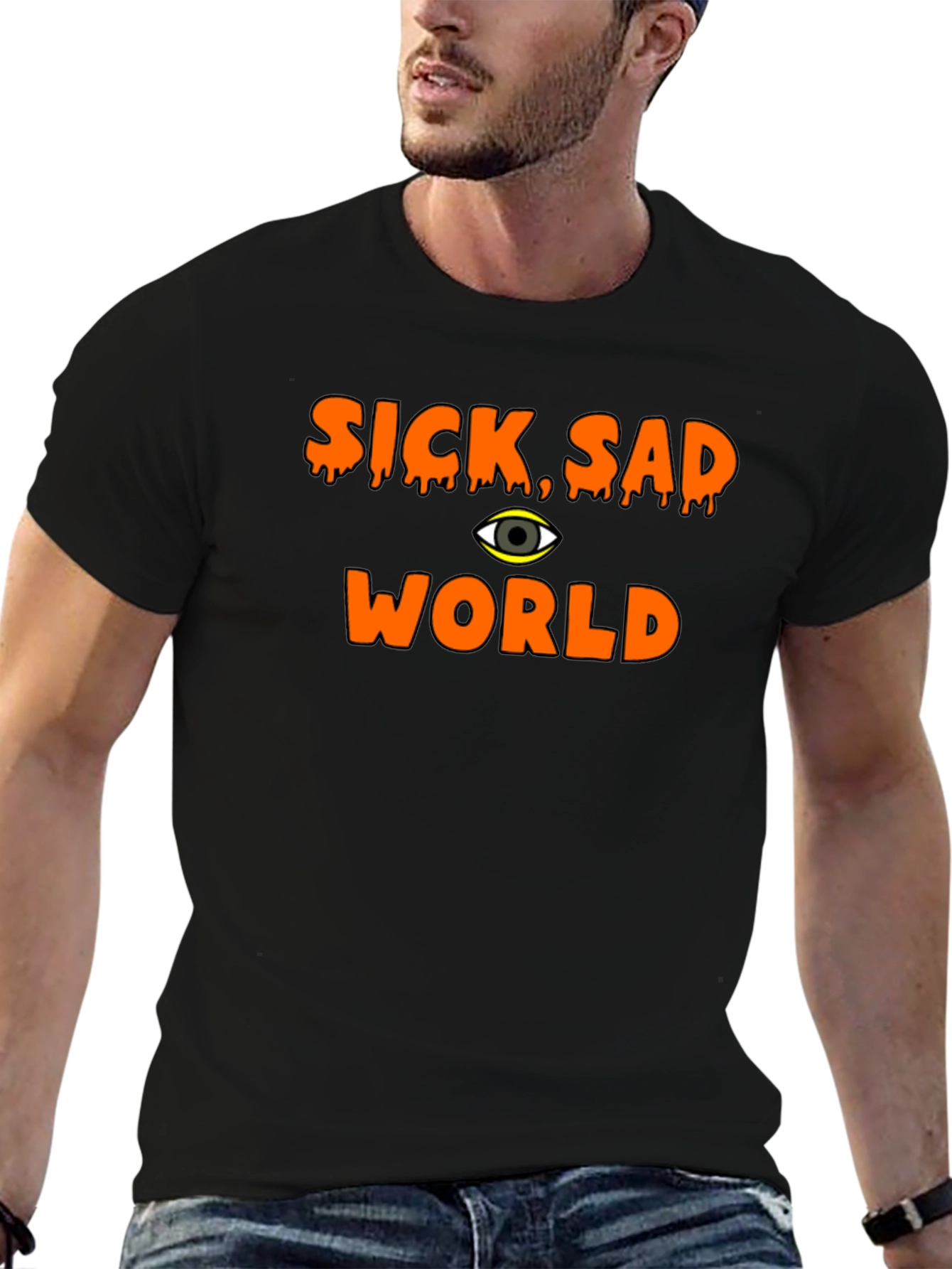 Black Sick Sad World Graphic T-Shirt - Black view 6