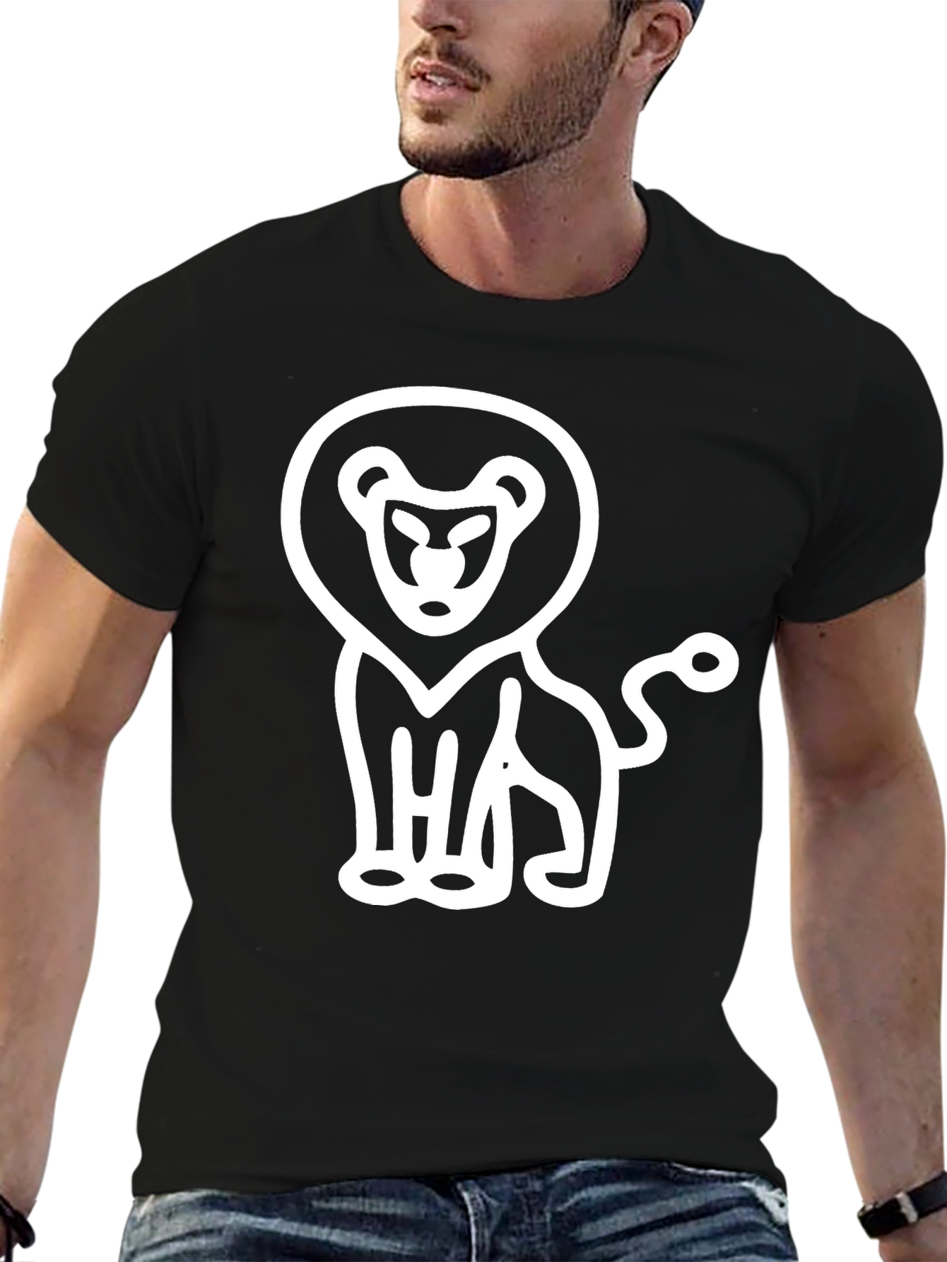 Black Lion Graphic Black T-Shirt view 6