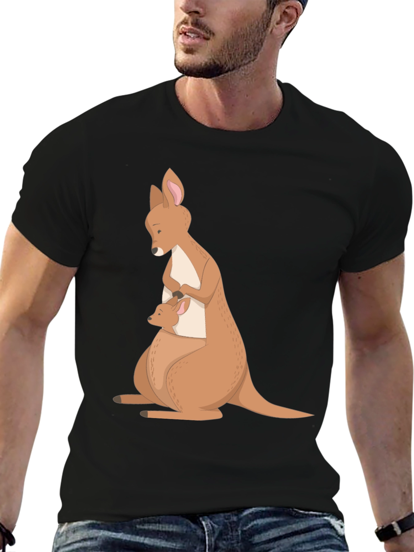 Black Kangaroo Mom & Baby T-Shirt - Soft Cotton Blend view 6