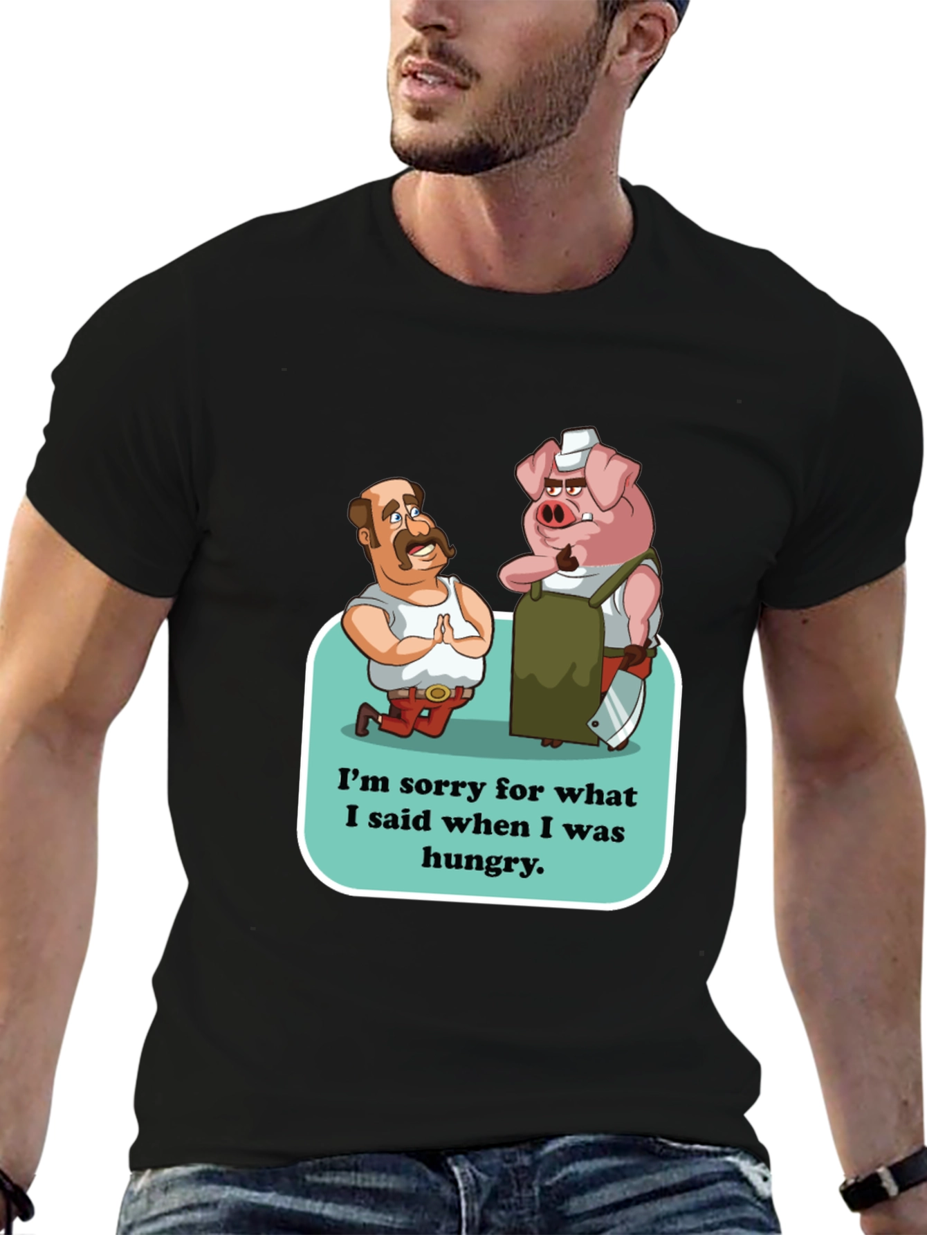 Black Funny "I'm Sorry" Graphic T-Shirt view 6