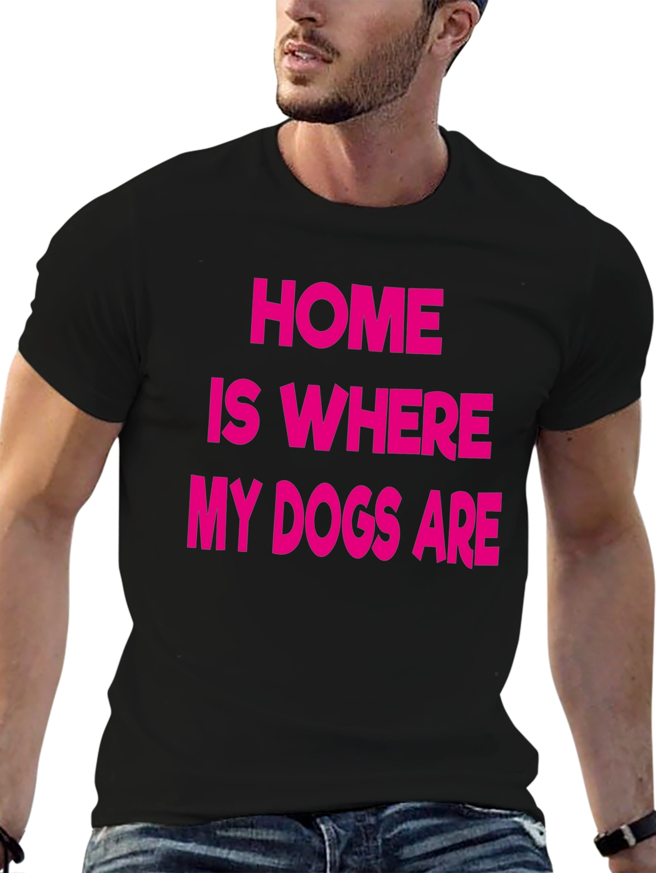 Black Home Is Where My Dogs Are Graphic Tee view 6
