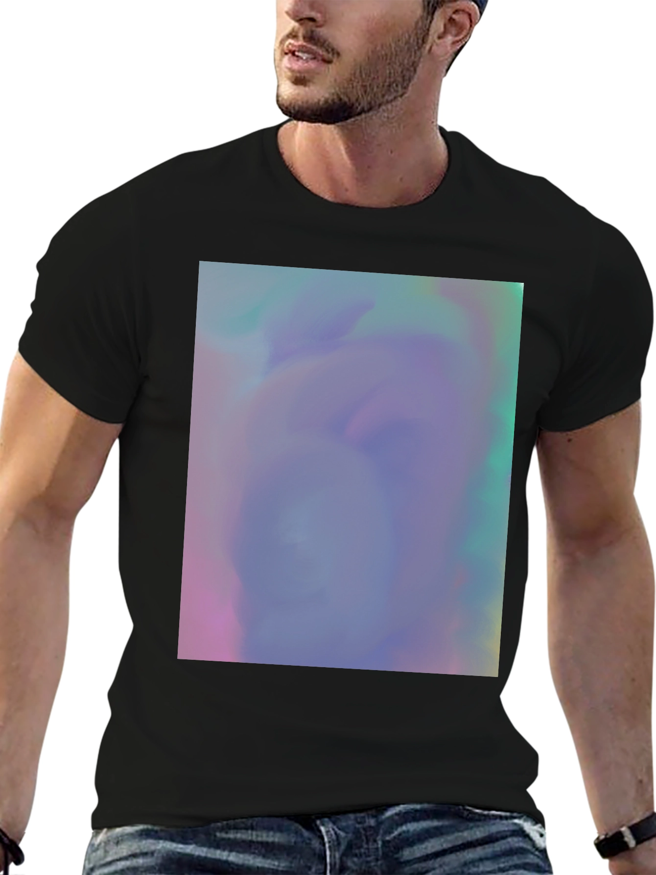 Black Vaporwave Dreamscape Graphic Tee - Soft Cotton Blend view 6