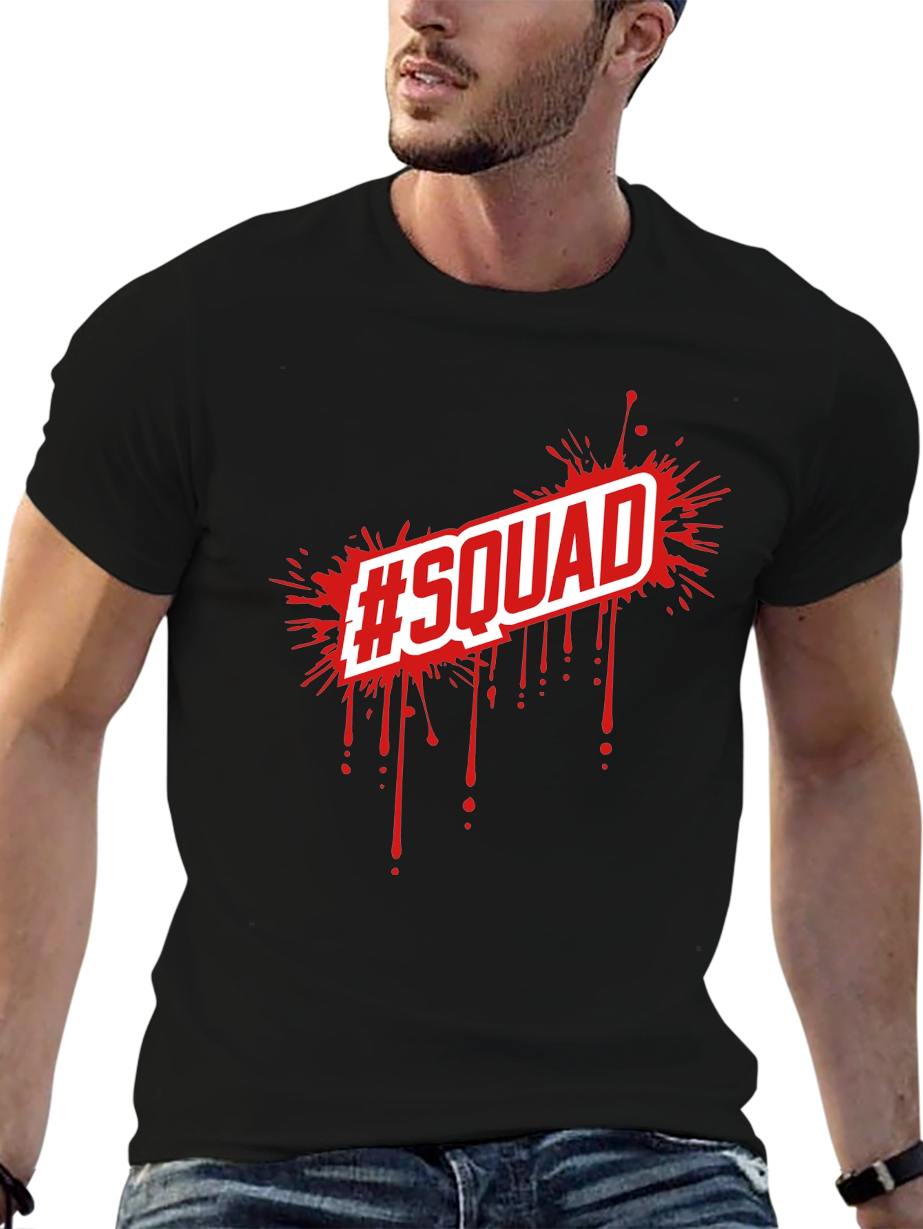 Black Squad Tee - Black Graphic T-Shirt view 6