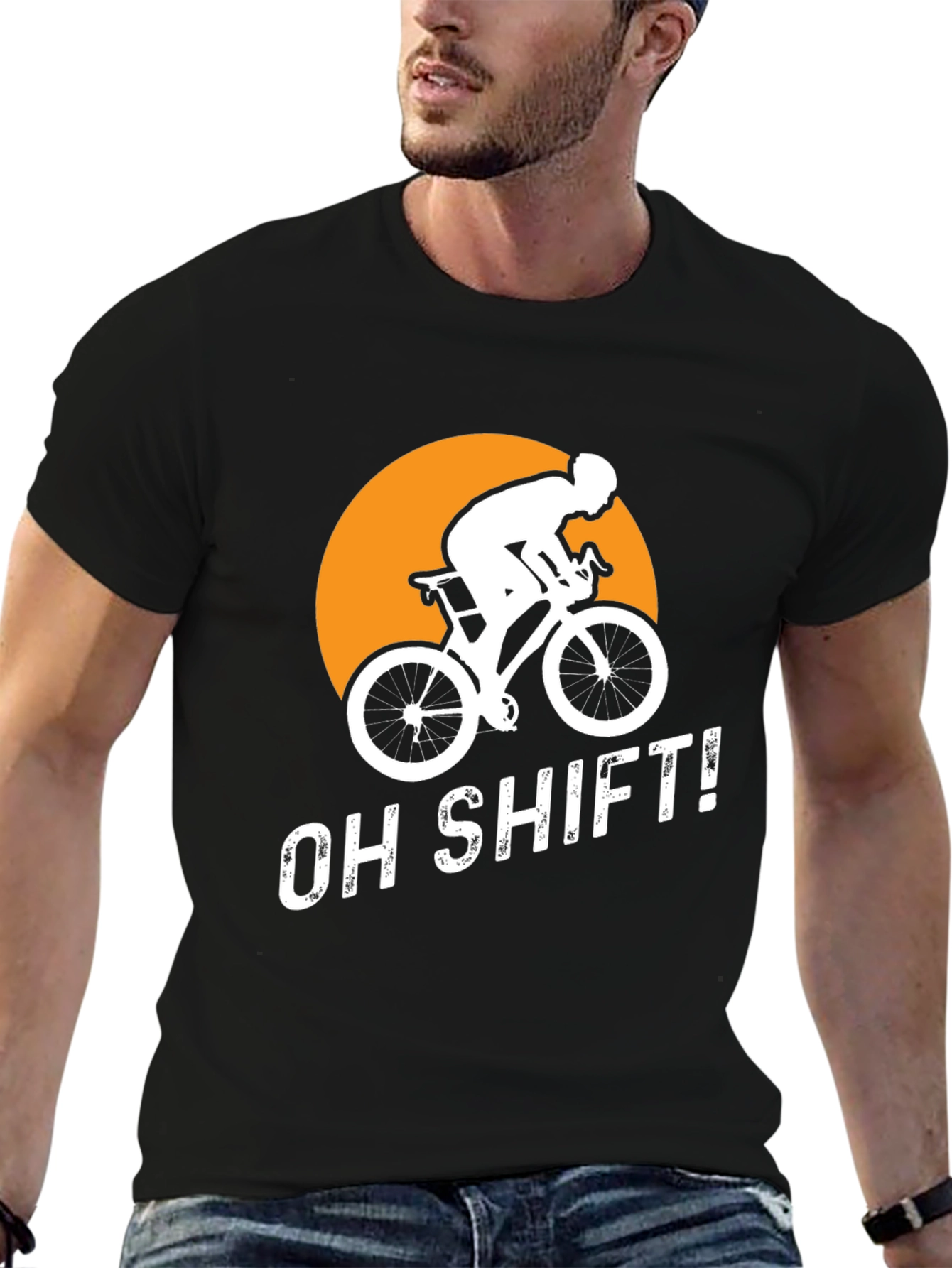 Black Oh Shift! Cyclist Graphic Tee view 6