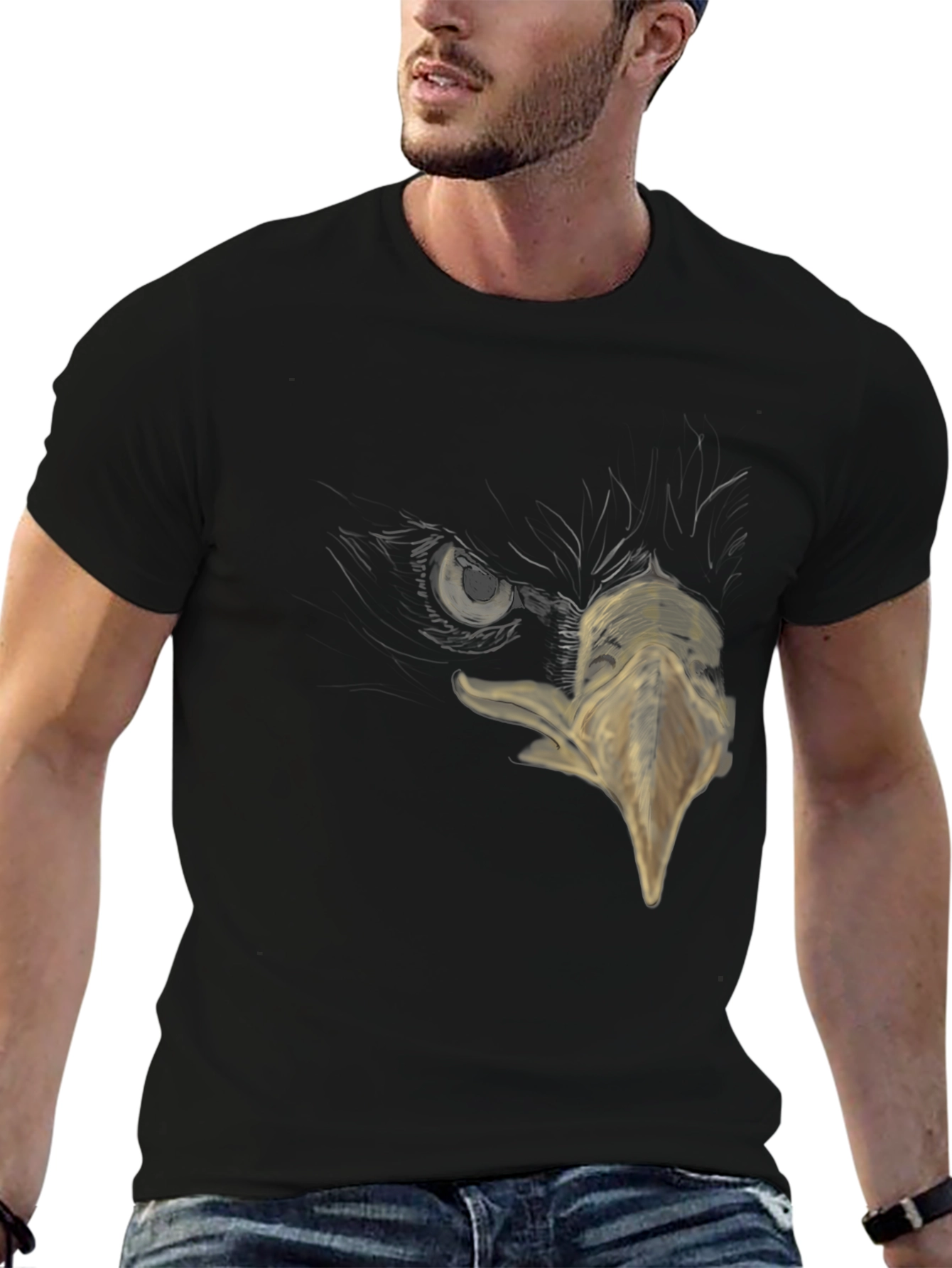 Black Eagle Eye Graphic Print T-Shirt view 6