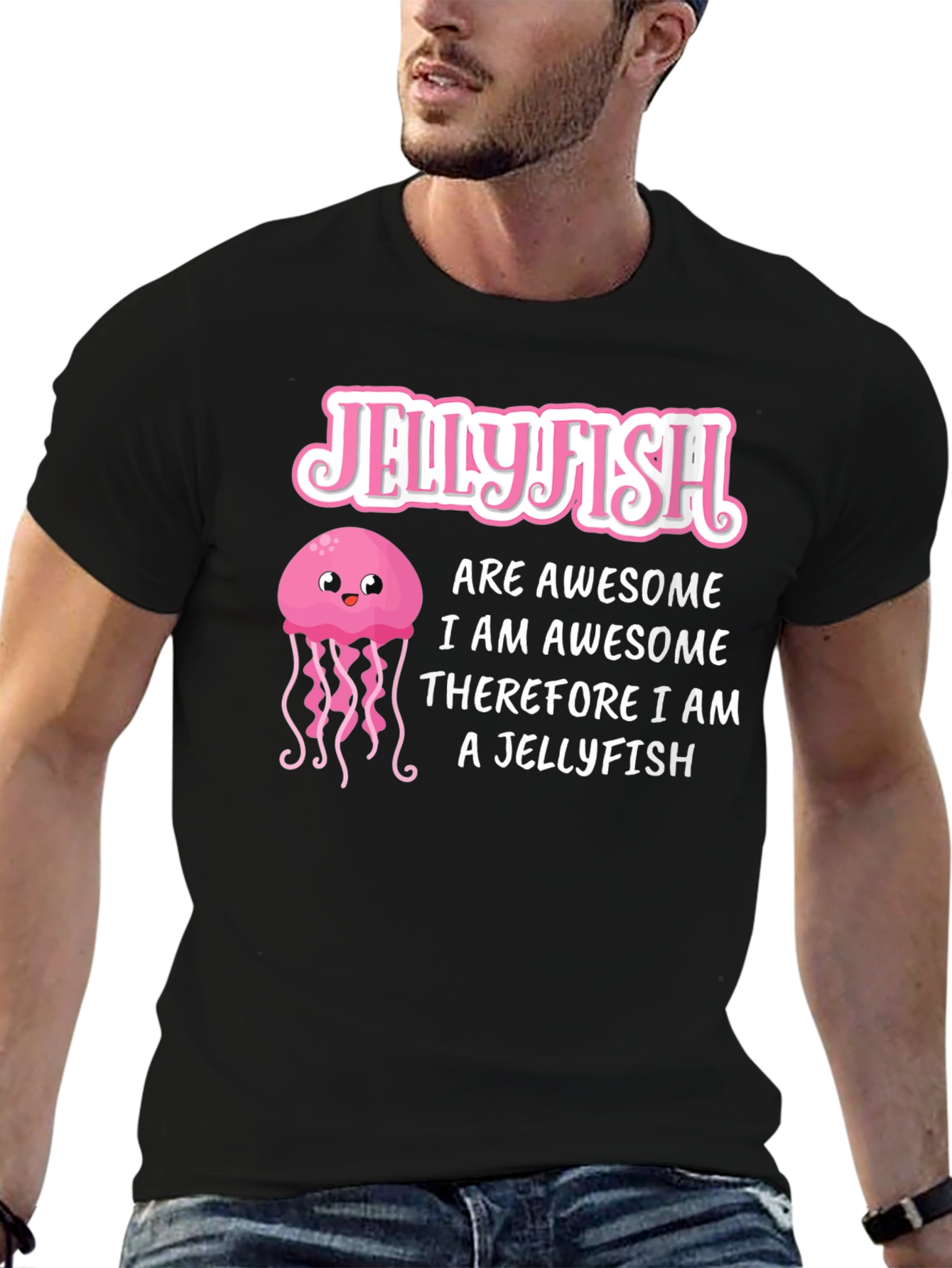 Black Jellyfish Lover T-Shirt - Awesome Jellyfish Design view 6