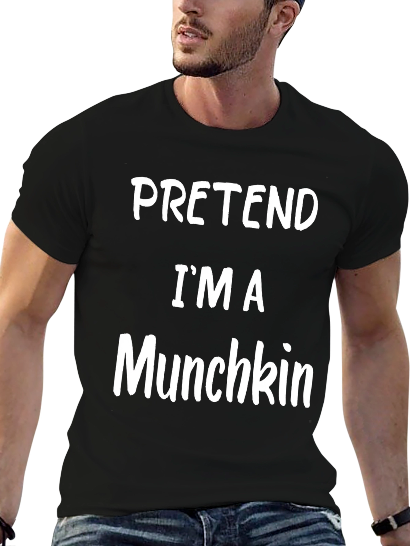 Black Pretend I'm A Munchkin Black Cotton T-Shirt view 6