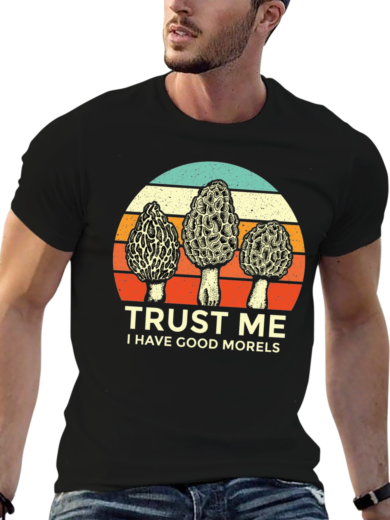 Black Trust Me, I Have Good Morels T-Shirt view 6