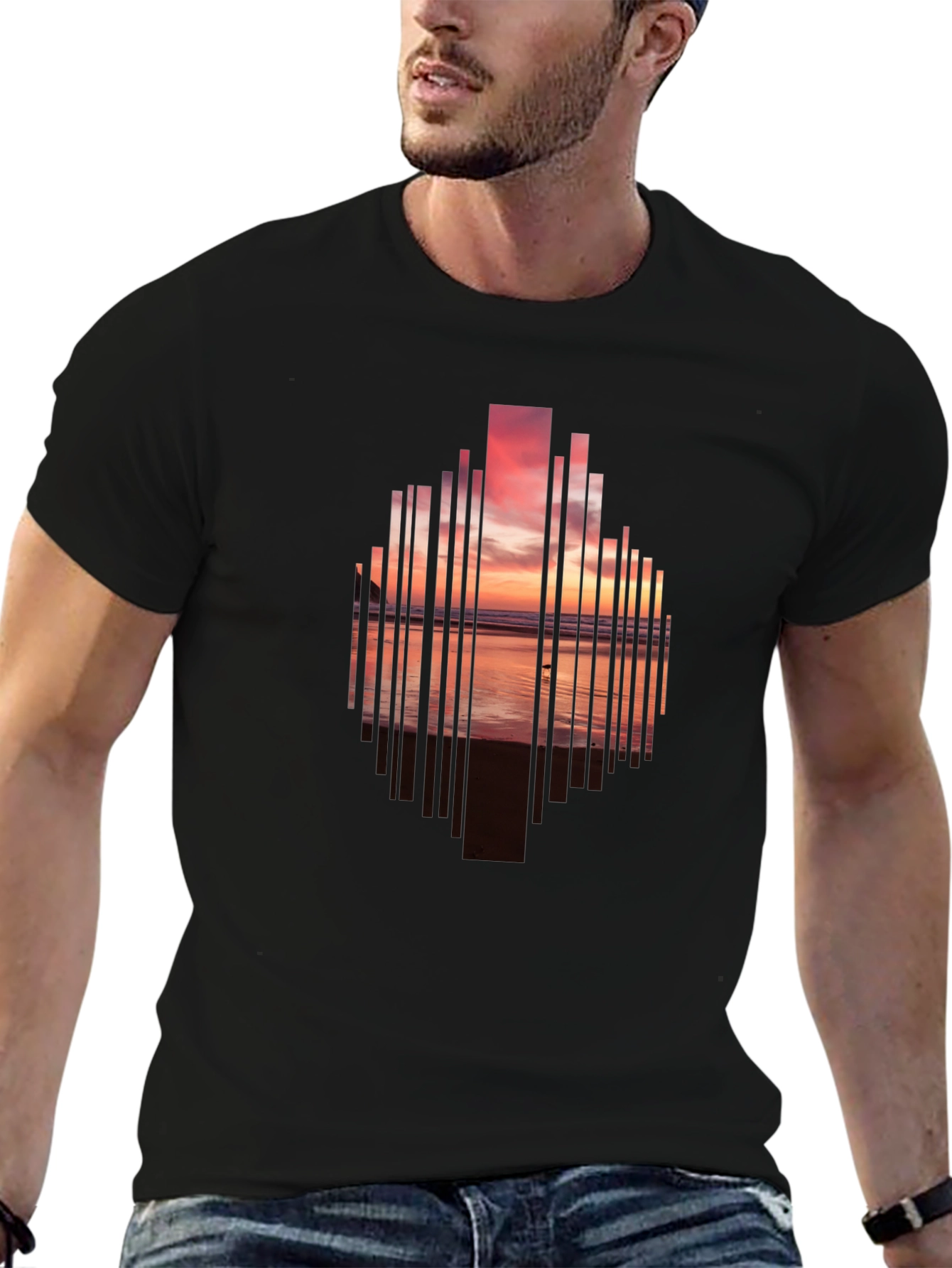 Black Sunset Cityscape Graphic Tee - Modern Style view 6