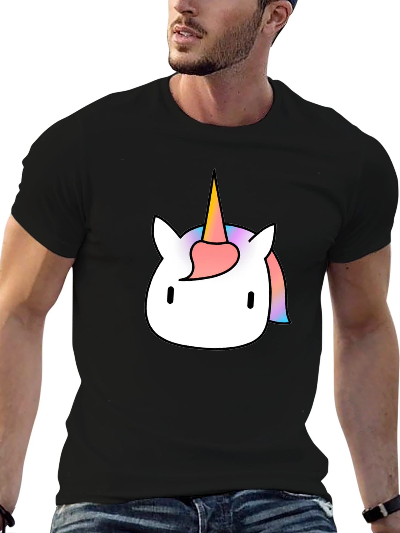 Black Unicorn Graphic Tee - Black Cotton Comfort view 6