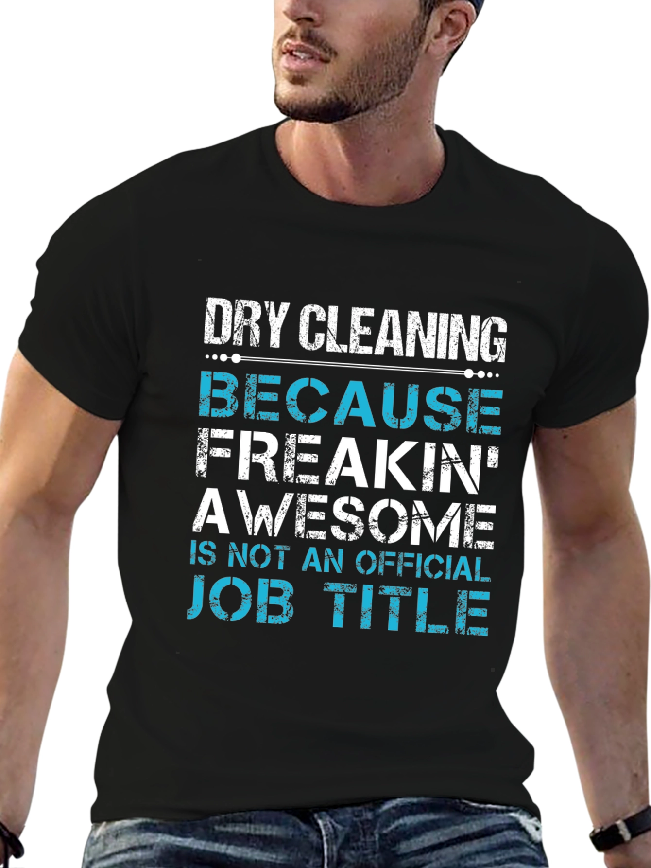 Black Funny Dry Cleaning Job Title T-Shirt view 6