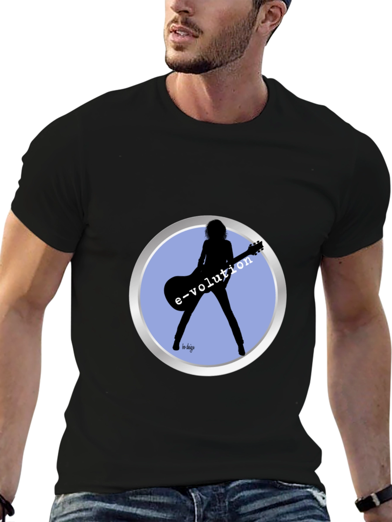 Black E-volution Guitarist Graphic Tee view 6