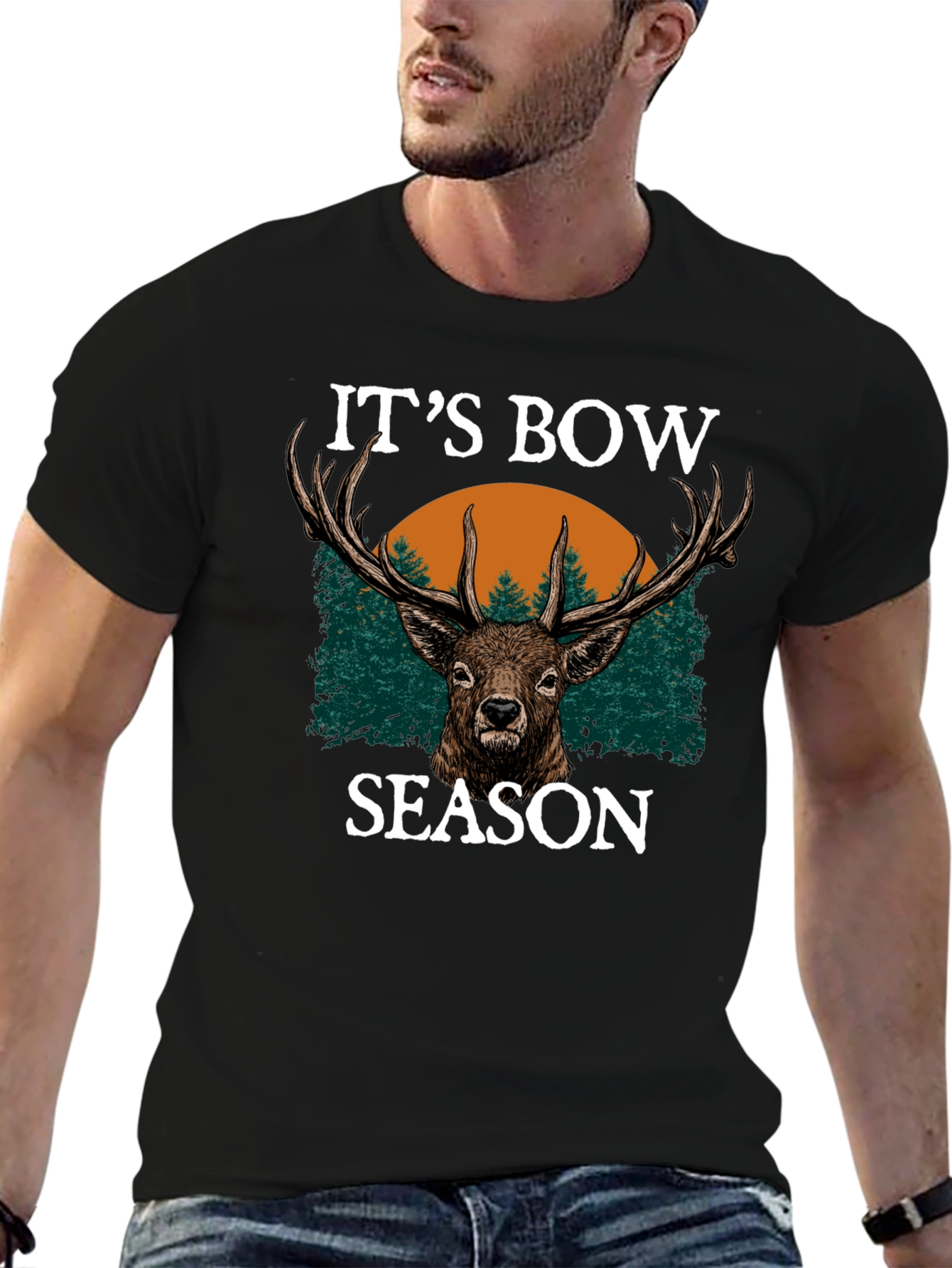 Black It's Bow Season Deer Graphic Tee view 6