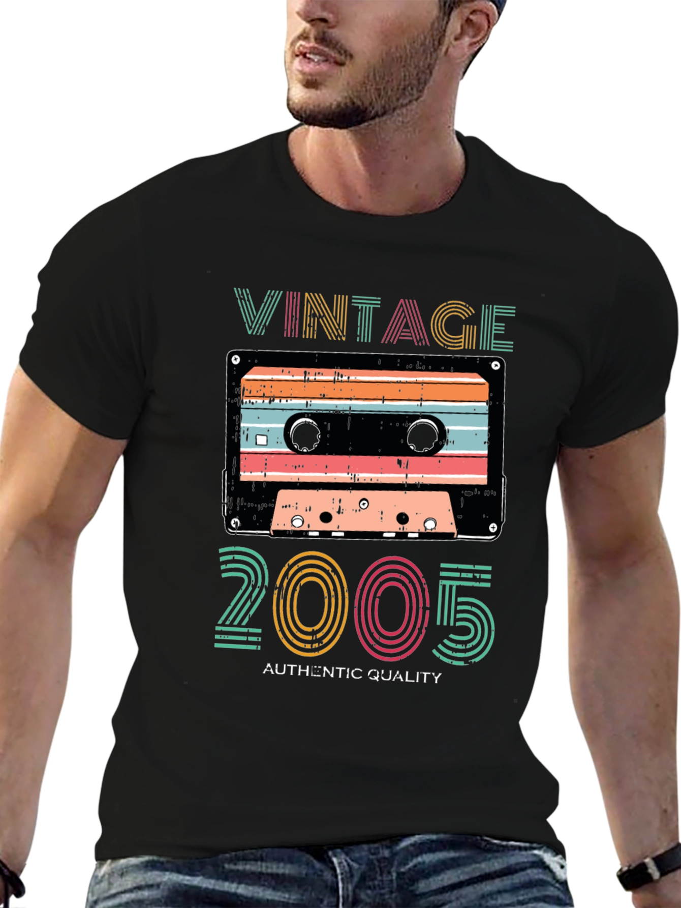 Black Vintage 2005 Cassette Tape T-Shirt view 6