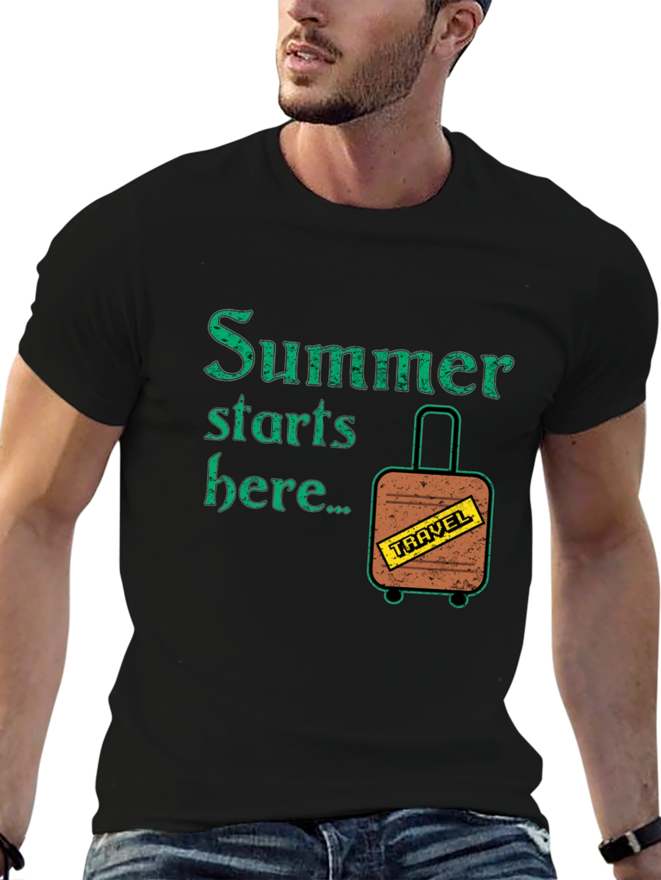 Black Summer Travel T-Shirt view 6